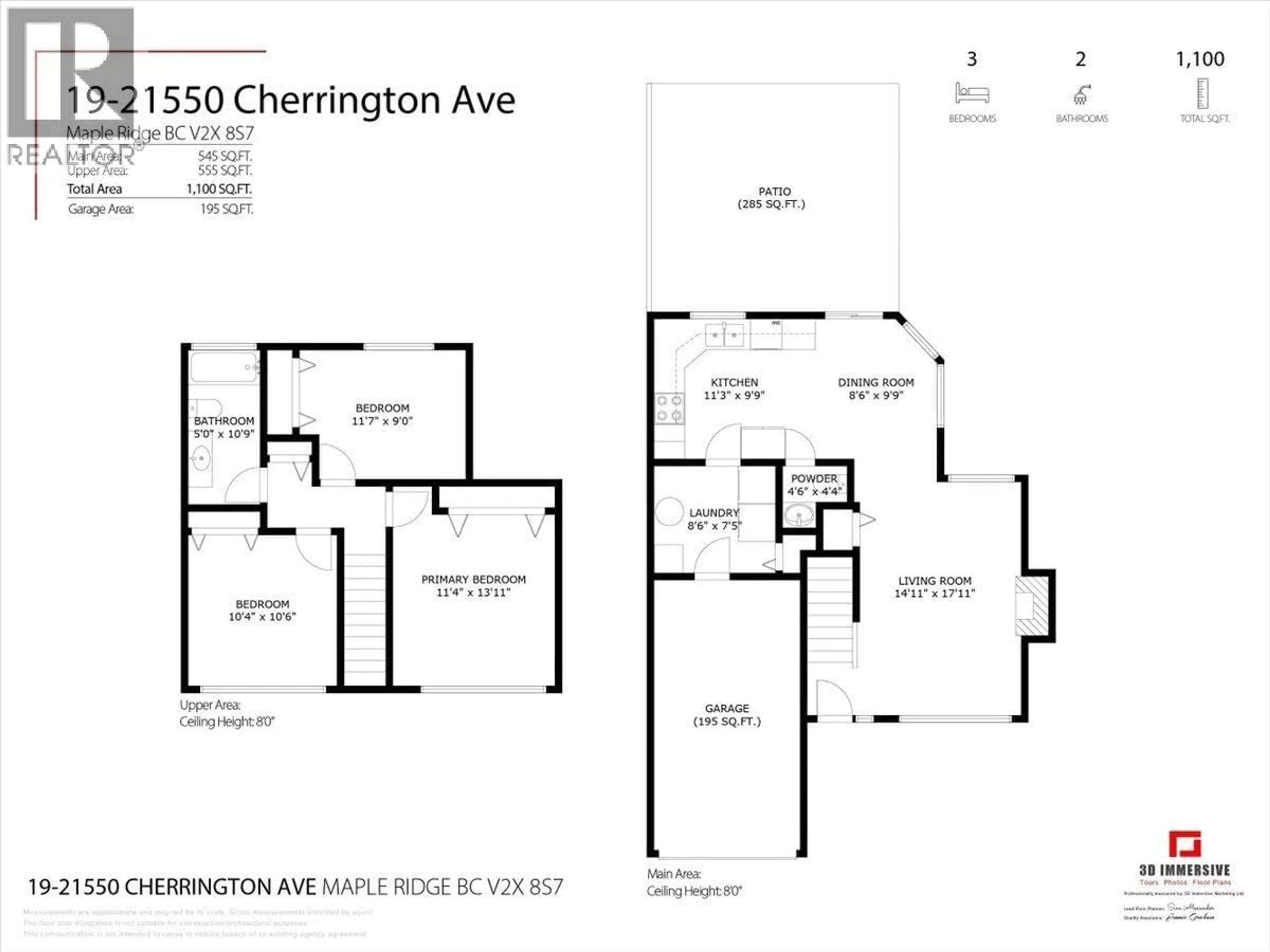 Floor plan for 19 - 21550 CHERRINGTON AVENUE, Maple Ridge British Columbia V2X8S7