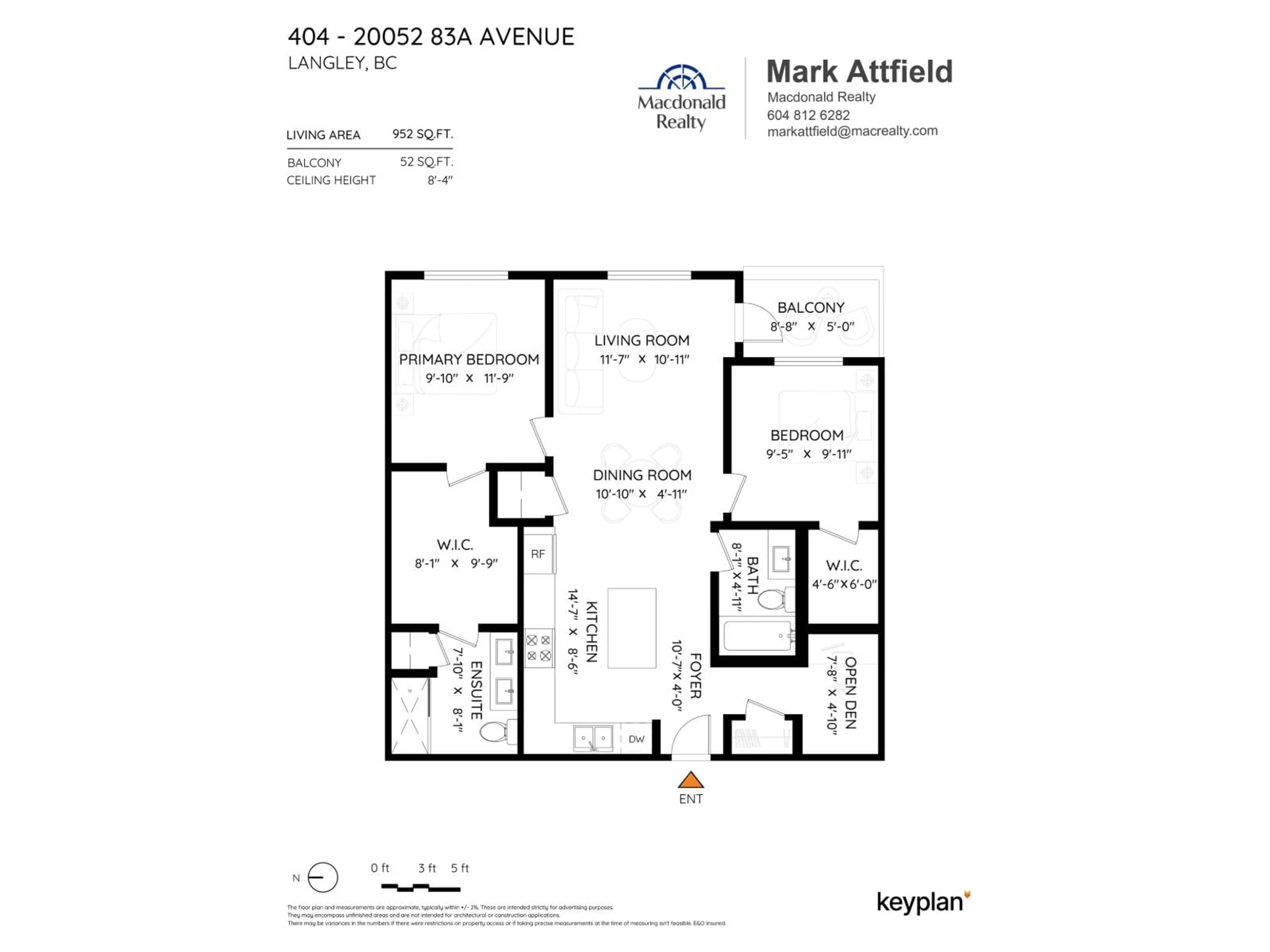 Floor plan for 404 - 20052 83A AVENUE, Langley British Columbia V2Y3P4