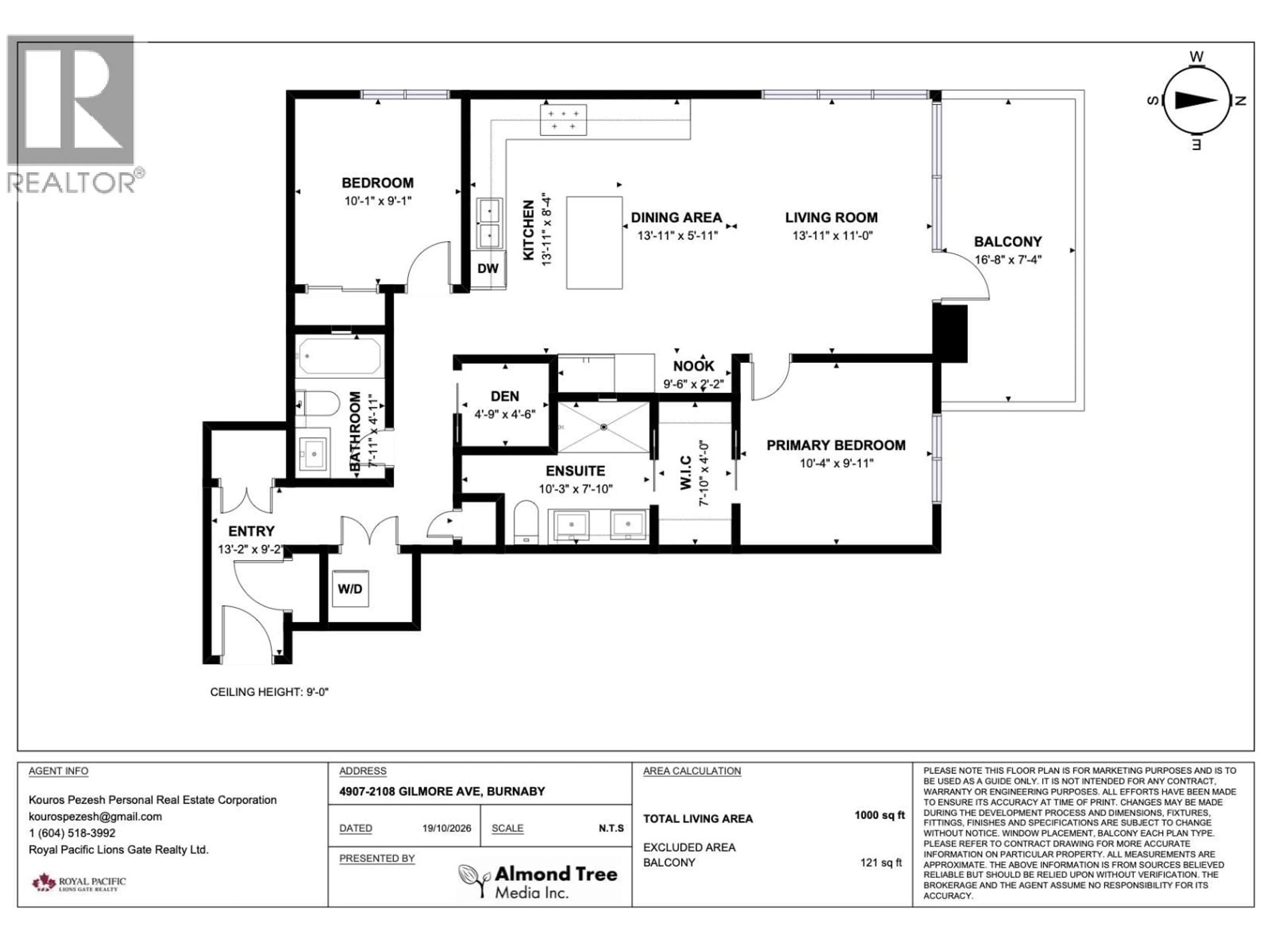 Floor plan for 4907 - 2108 GILMORE AVENUE, Burnaby British Columbia V5C0N8