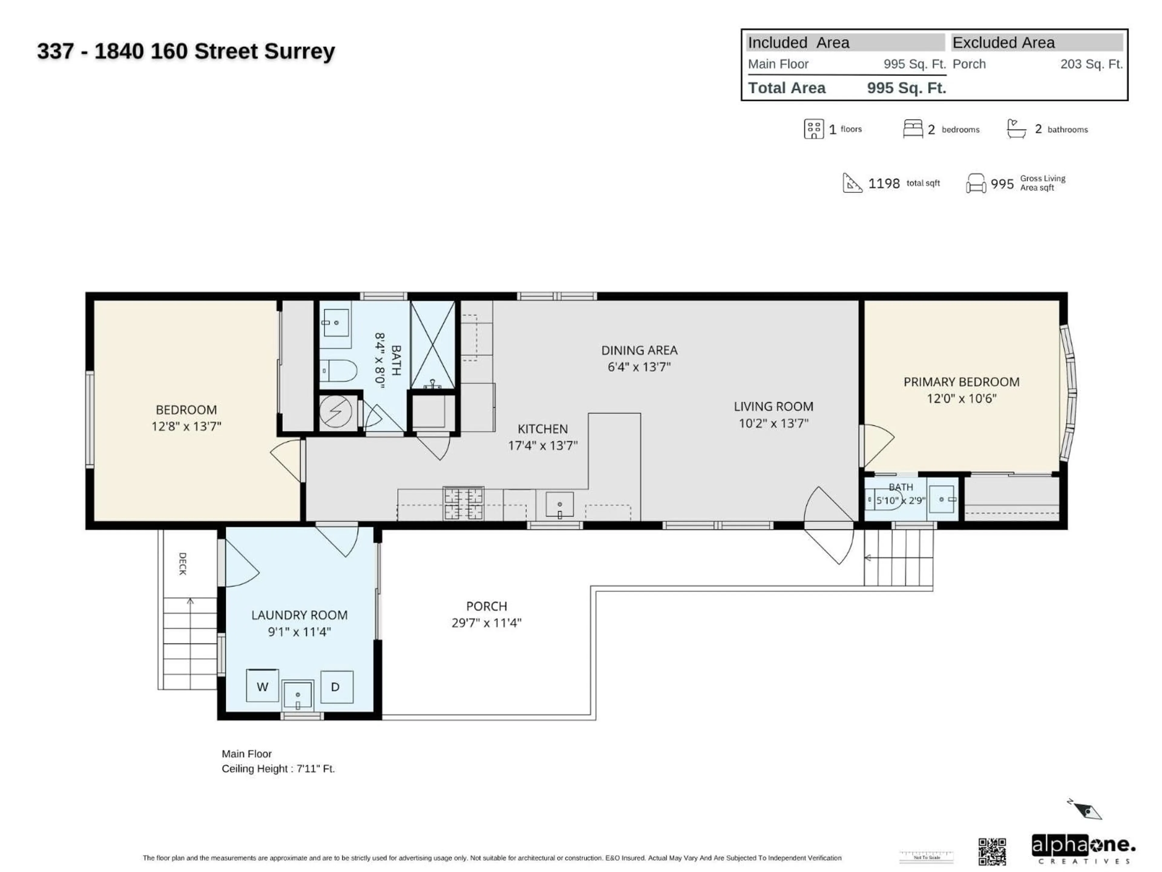 Floor plan for 337 - 1840 160 STREET, Surrey British Columbia V4A4X4
