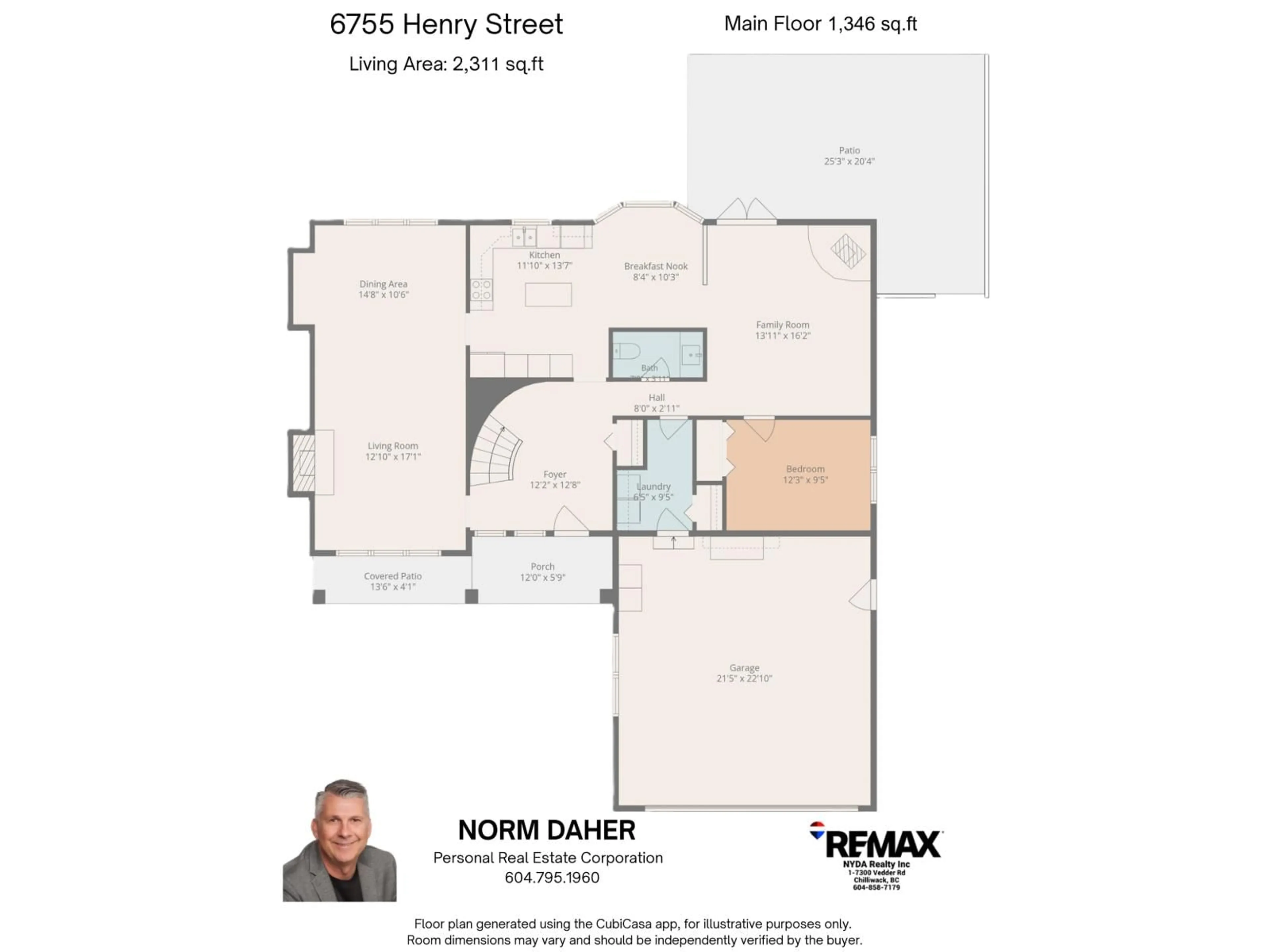 Floor plan for 6755 HENRY STREET, Sardis British Columbia V2R2Z9