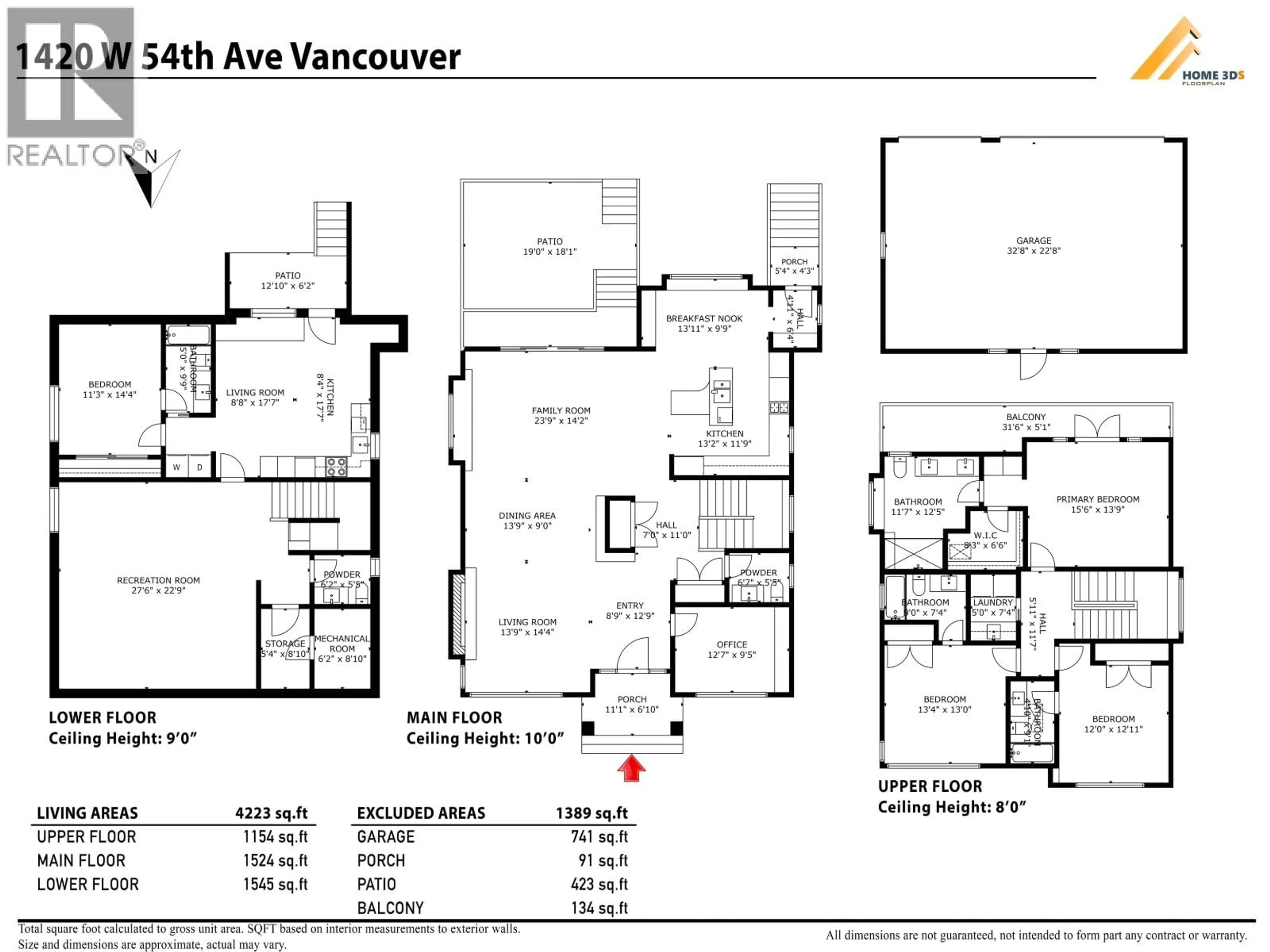 Floor plan for 1420 54TH AVENUE, Vancouver British Columbia V6P1N9