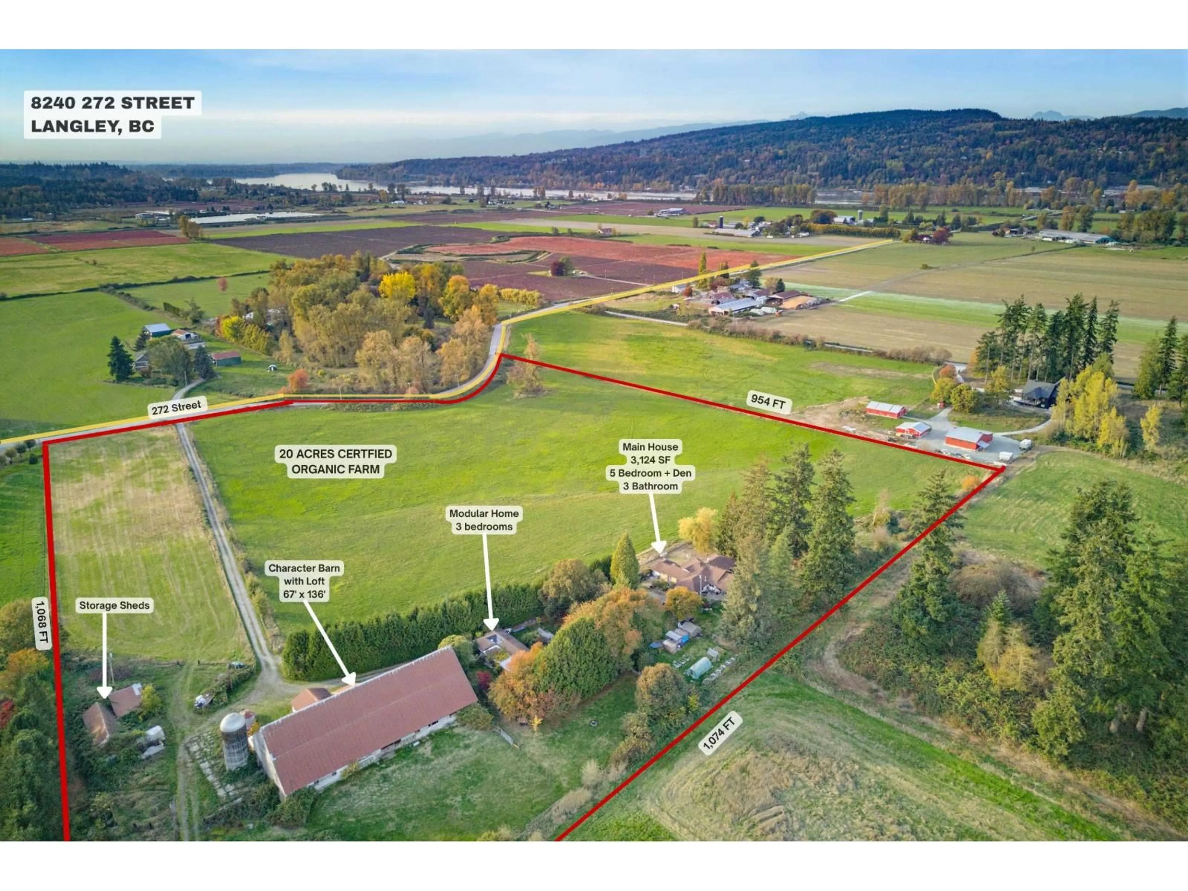 A pic from outside/outdoor area/front of a property/back of a property/a pic from drone, unknown for 8240 272 STREET, Langley British Columbia V1M3L3