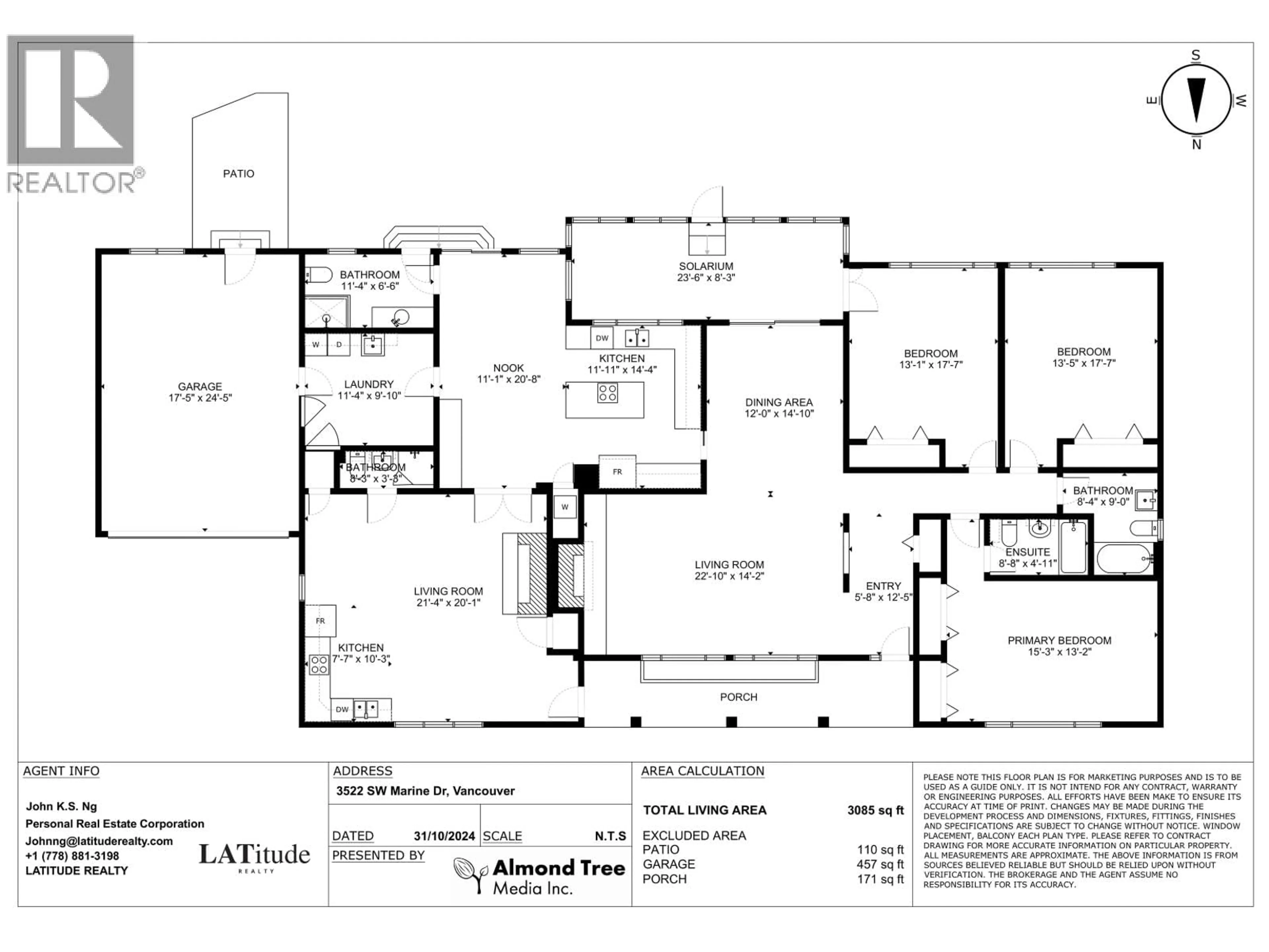 Floor plan for 3522 MARINE DRIVE, Vancouver British Columbia V6N3Z2