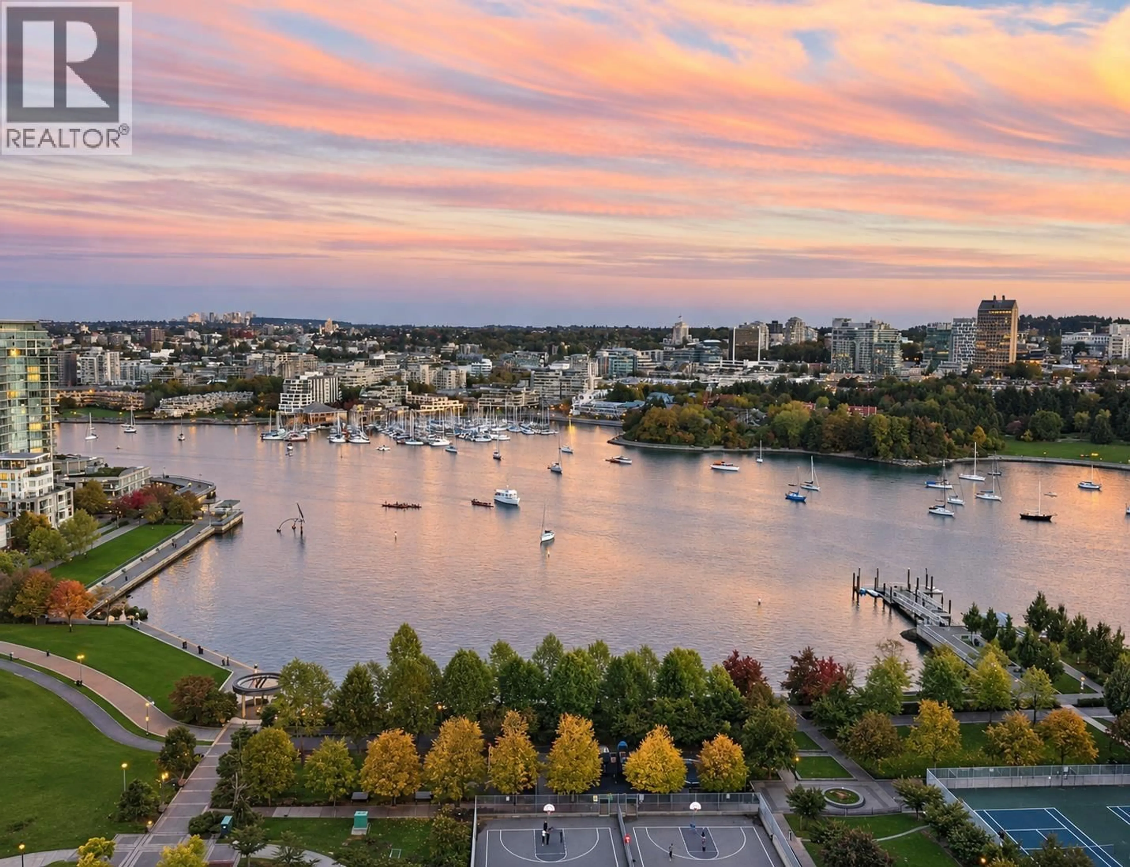 A pic from outside/outdoor area/front of a property/back of a property/a pic from drone, water/lake/river/ocean view for 2501 - 1408 STRATHMORE MEWS, Vancouver British Columbia V6Z3A9