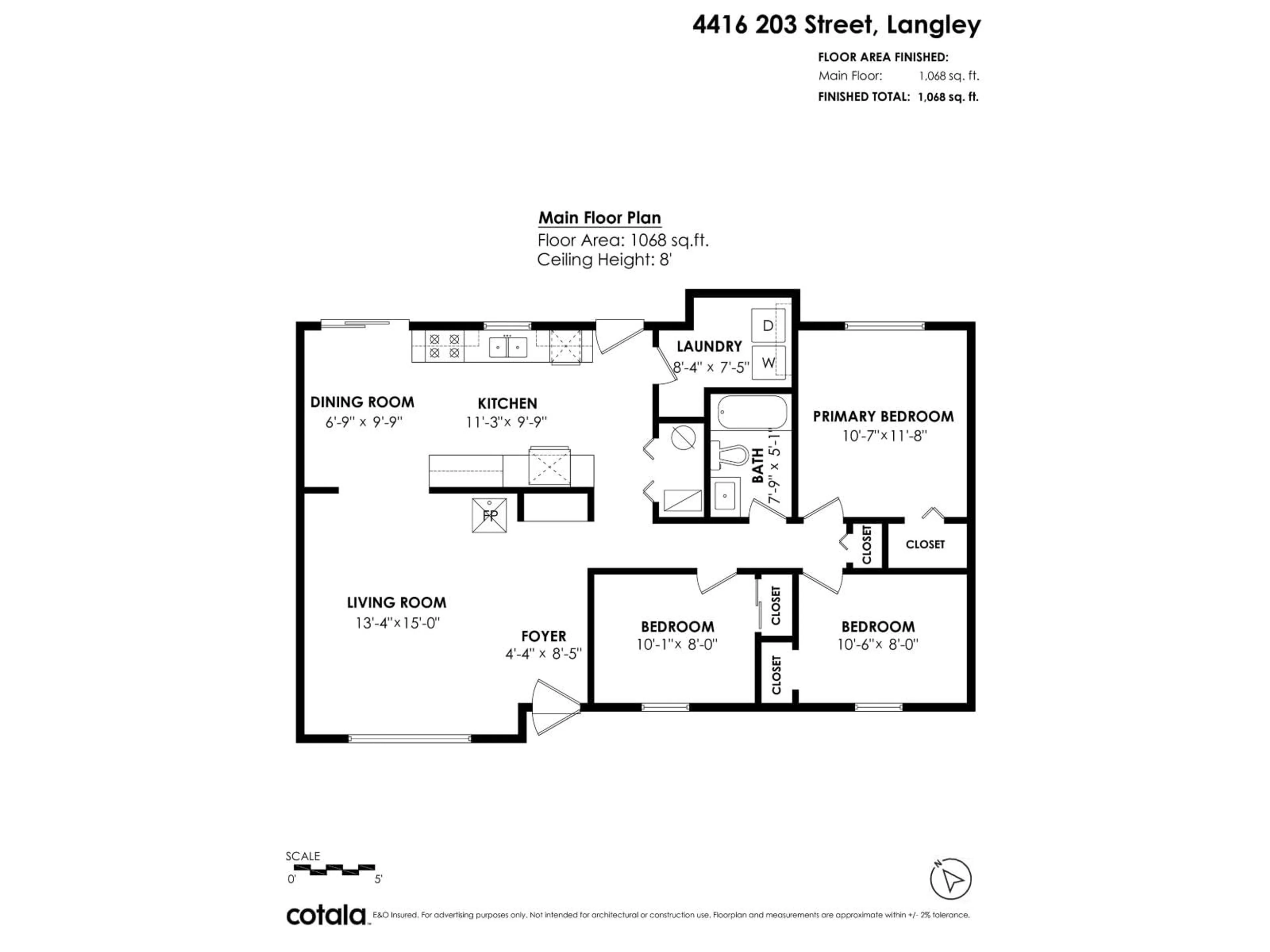 Floor plan for 4416 203 STREET, Langley British Columbia V3A6P7