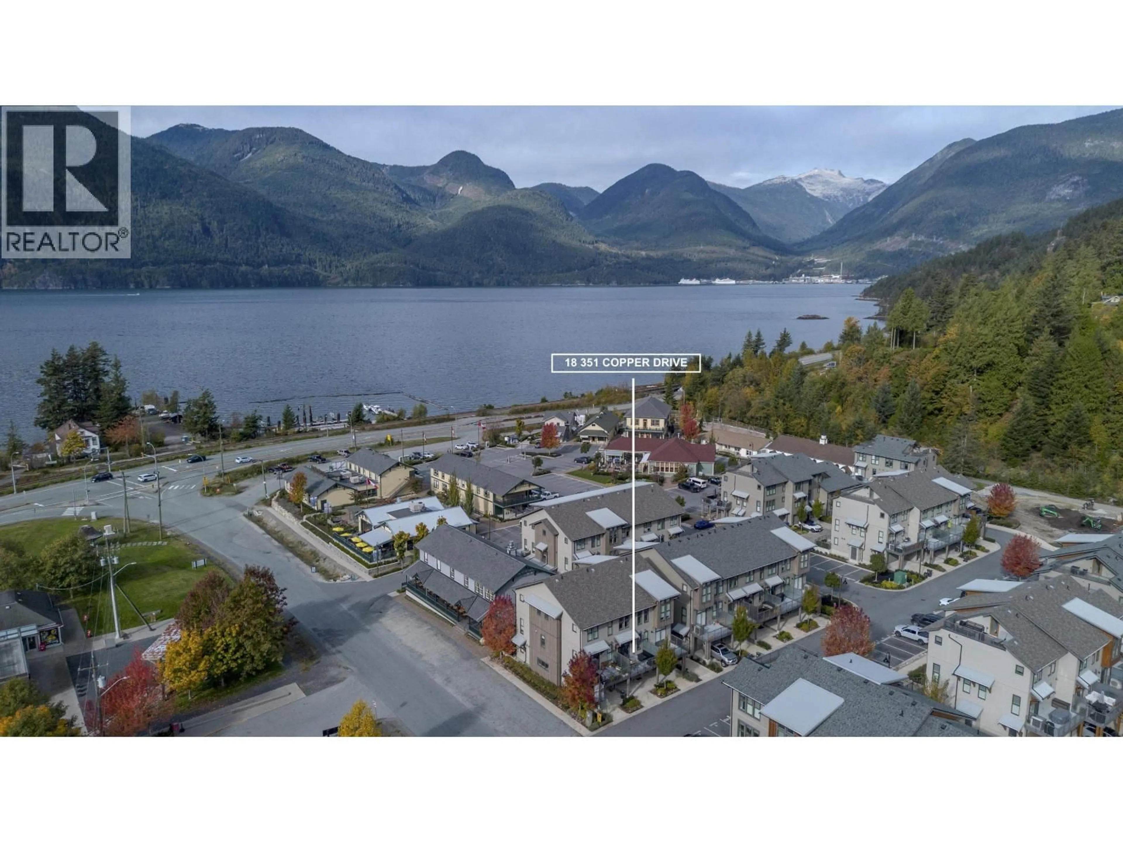 A pic from outside/outdoor area/front of a property/back of a property/a pic from drone, mountain view for 18 - 351 COPPER DRIVE, Britannia Beach British Columbia V8B0C1