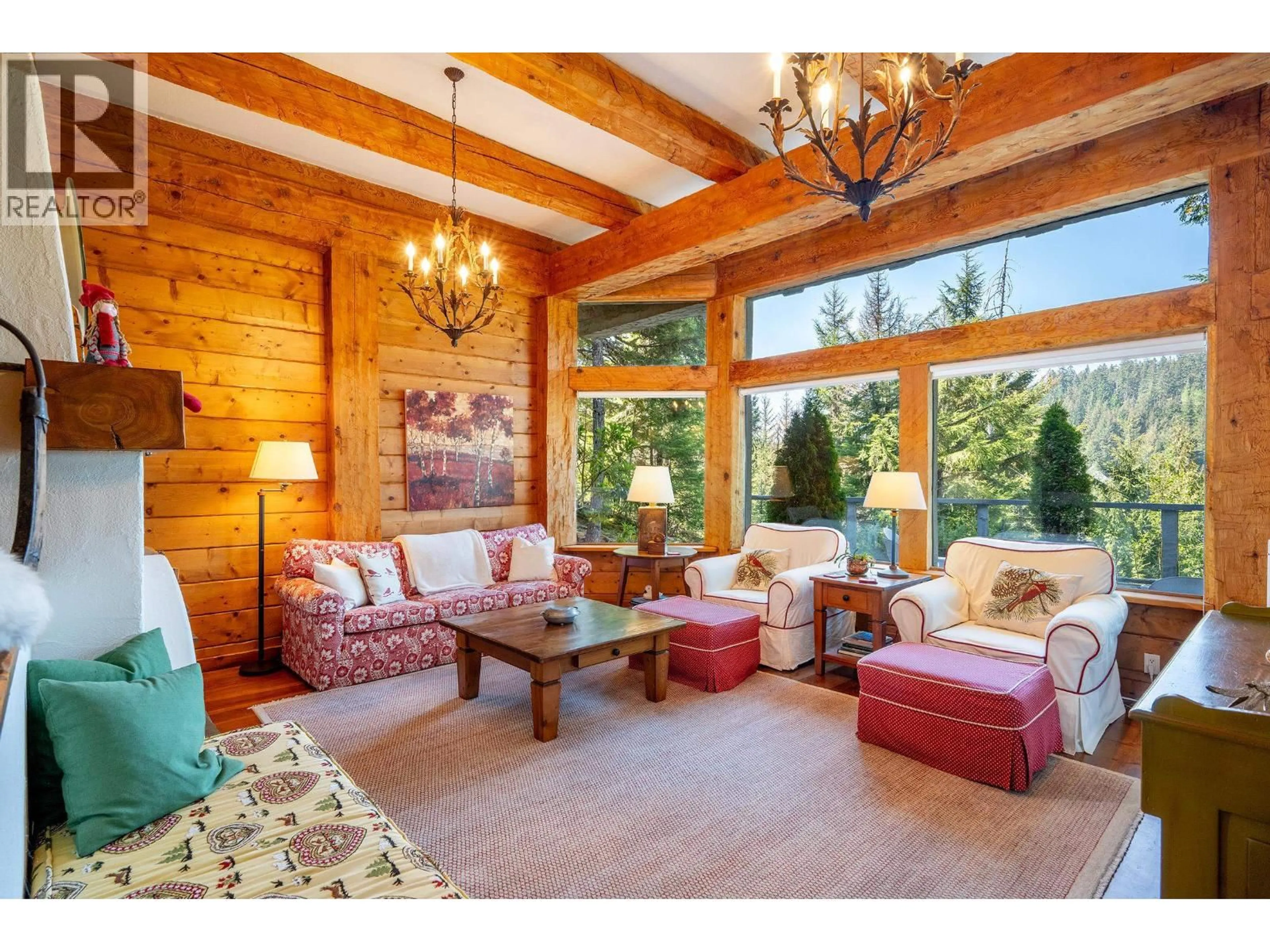 Living room with furniture, wood/laminate floor for 6416 LINKSIDE ROAD, Whistler British Columbia V8E0C9