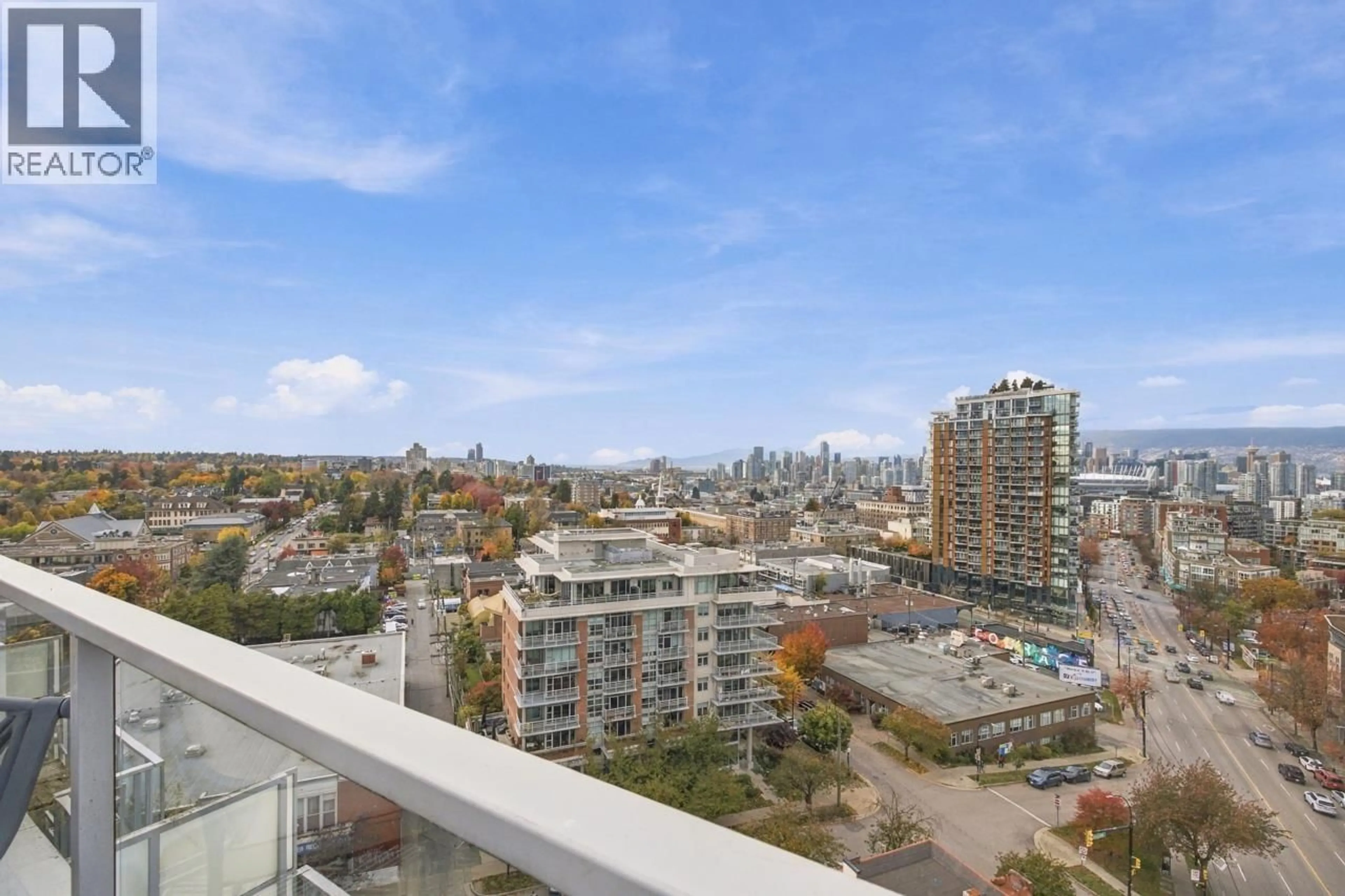 Balcony in the apartment, city buildings view from balcony for 1204 - 2770 SOPHIA STREET, Vancouver British Columbia V5T0A4