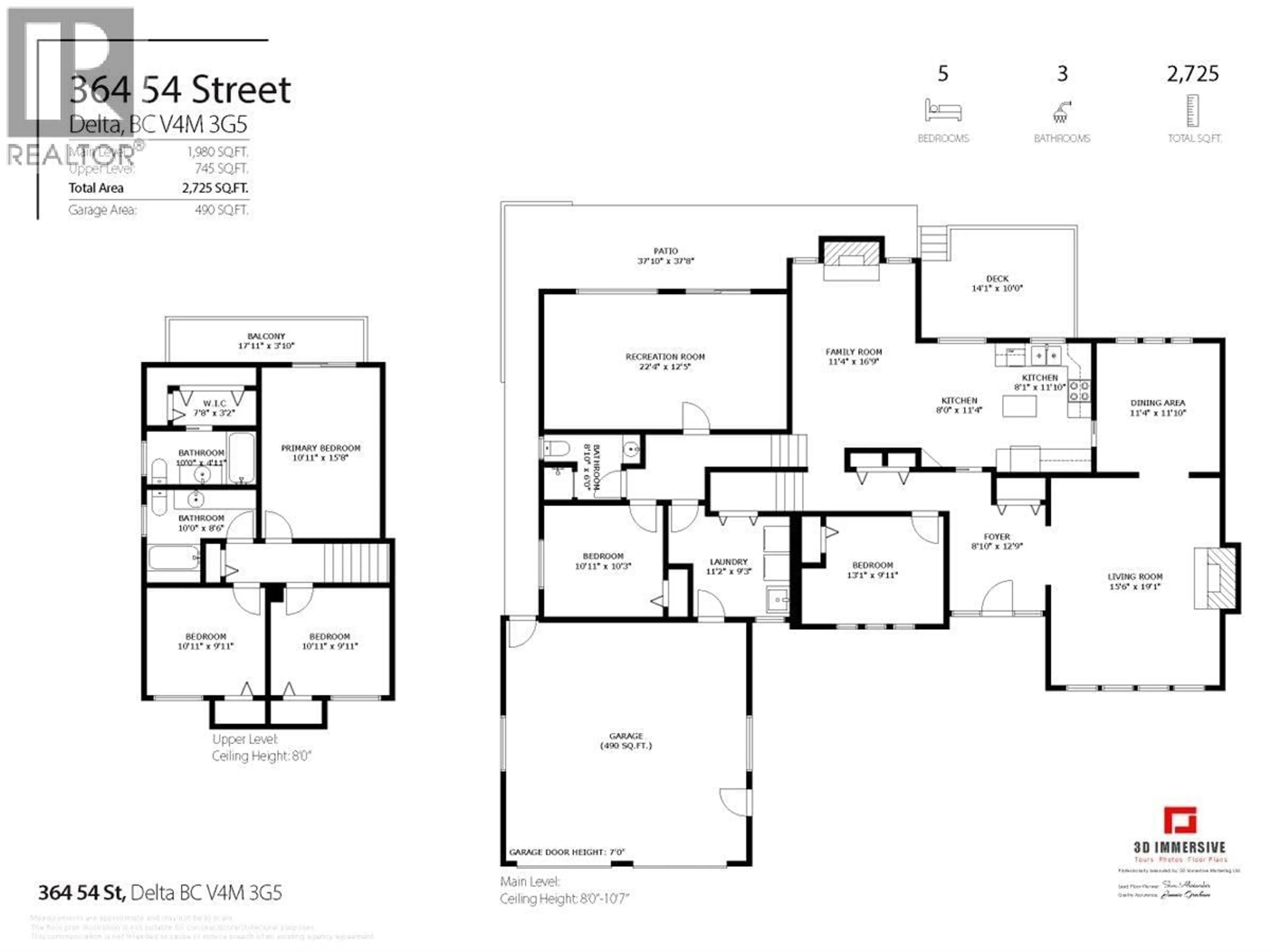 Floor plan for 364 54 STREET, Delta British Columbia V4M3G5