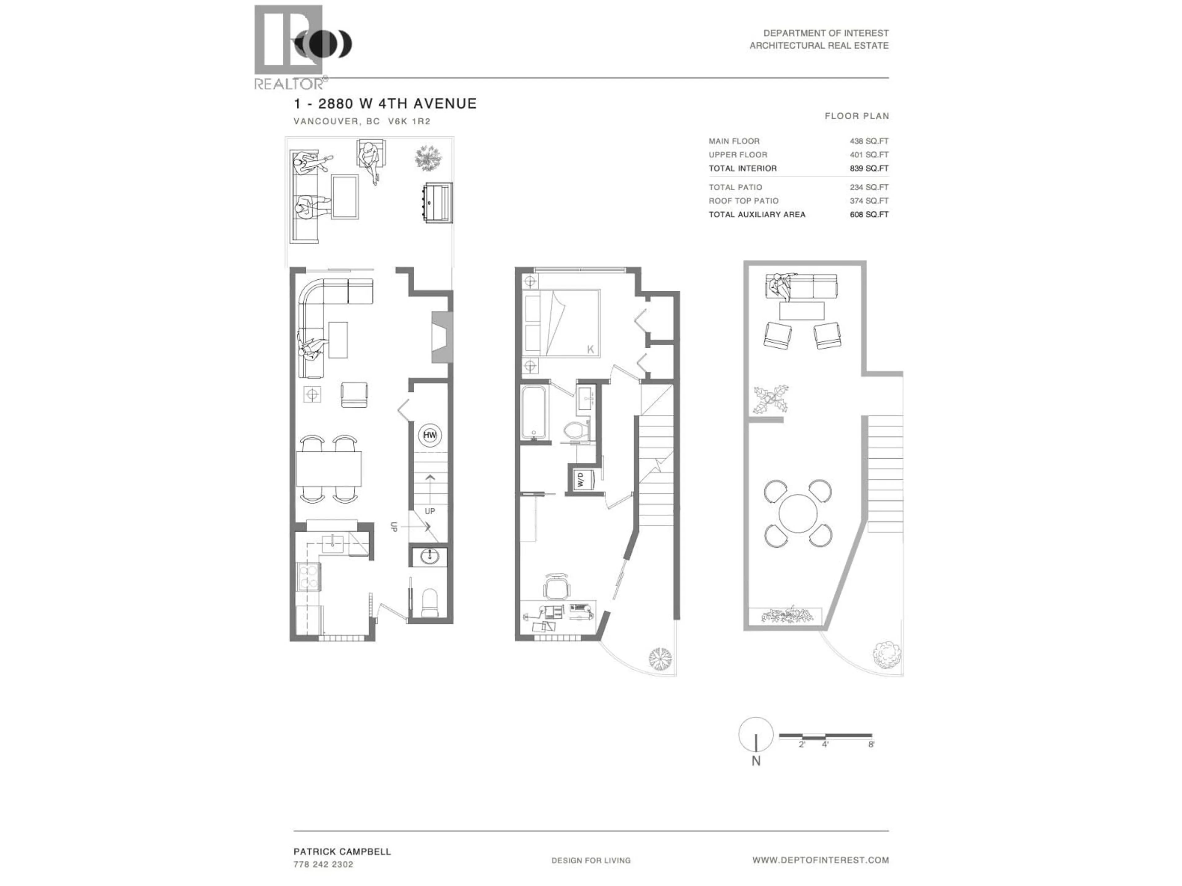 Floor plan for 1 - 2880 4TH AVENUE, Vancouver British Columbia V6K1R2