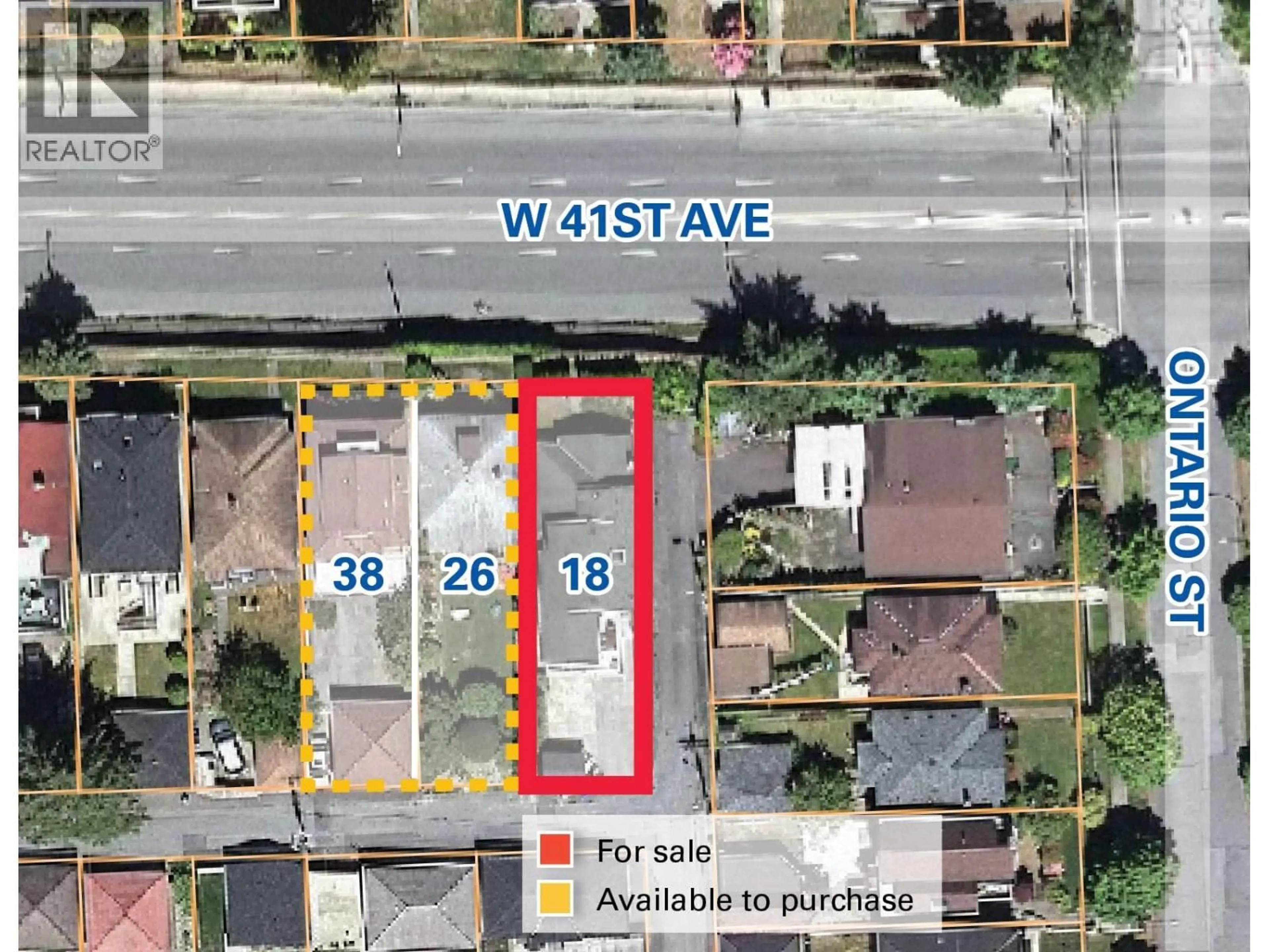 A pic from outside/outdoor area/front of a property/back of a property/a pic from drone, street for 18 41ST AVENUE, Vancouver British Columbia V5Y2R9