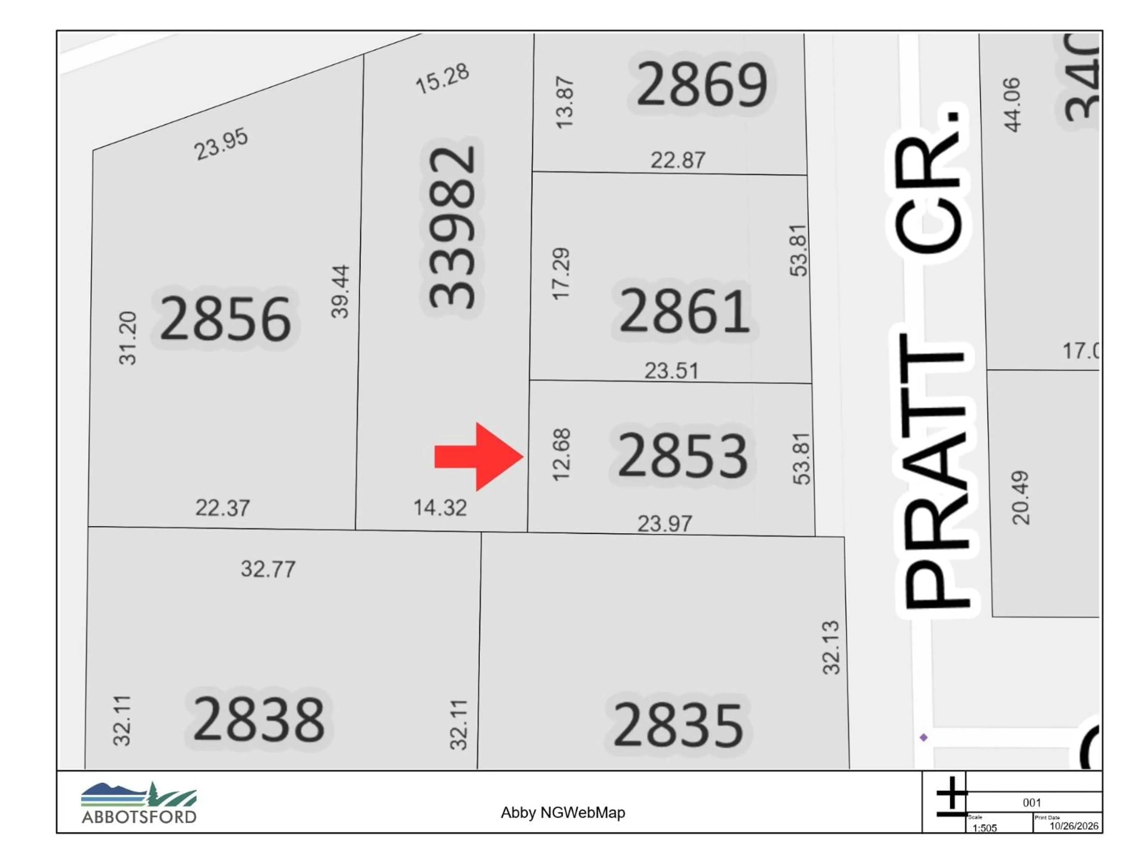 Picture of a map for 2853 PRATT CRESCENT, Abbotsford British Columbia V2S2V4