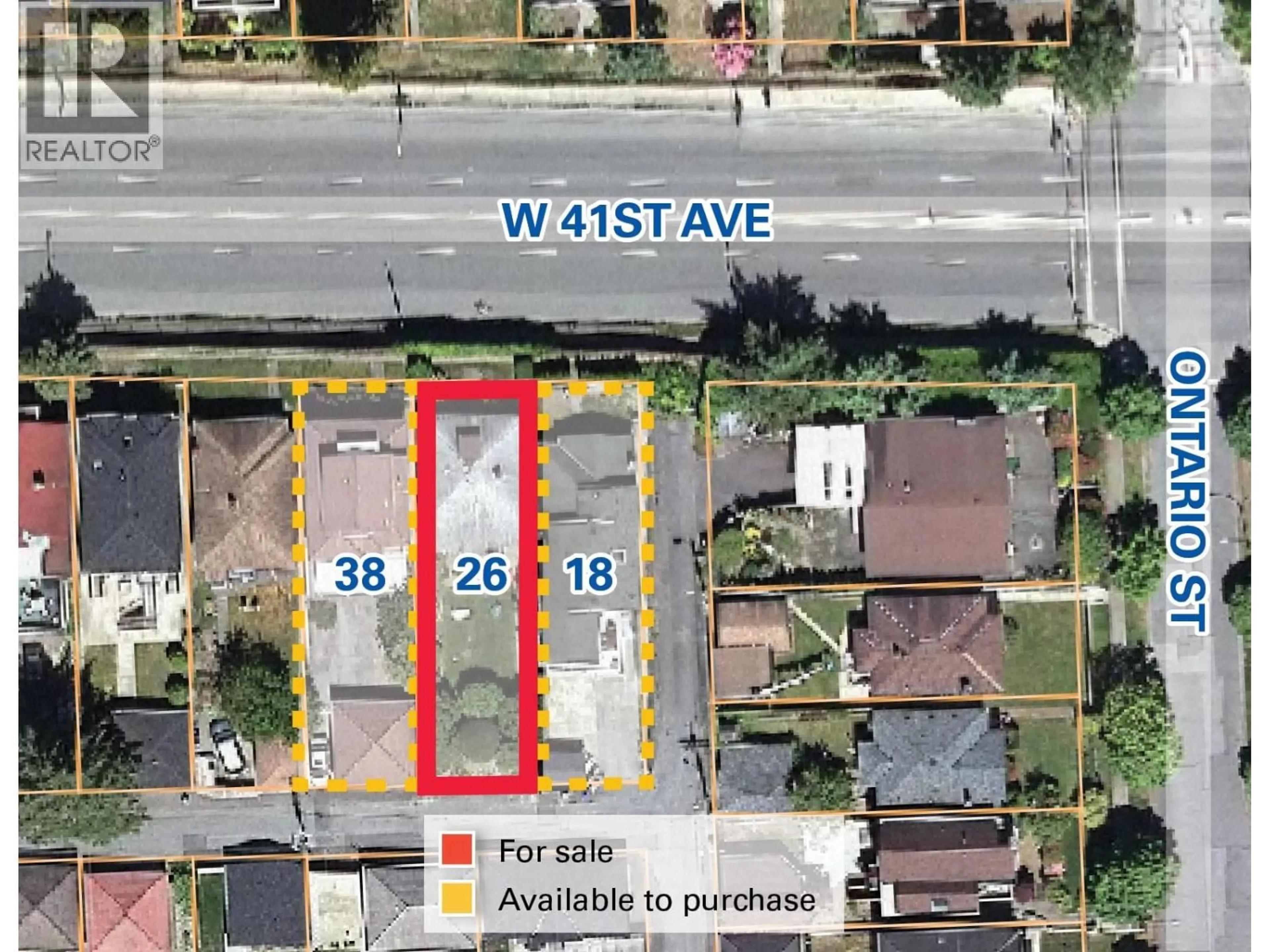 A pic from outside/outdoor area/front of a property/back of a property/a pic from drone, street for 26 41ST AVENUE, Vancouver British Columbia V5Y2R9