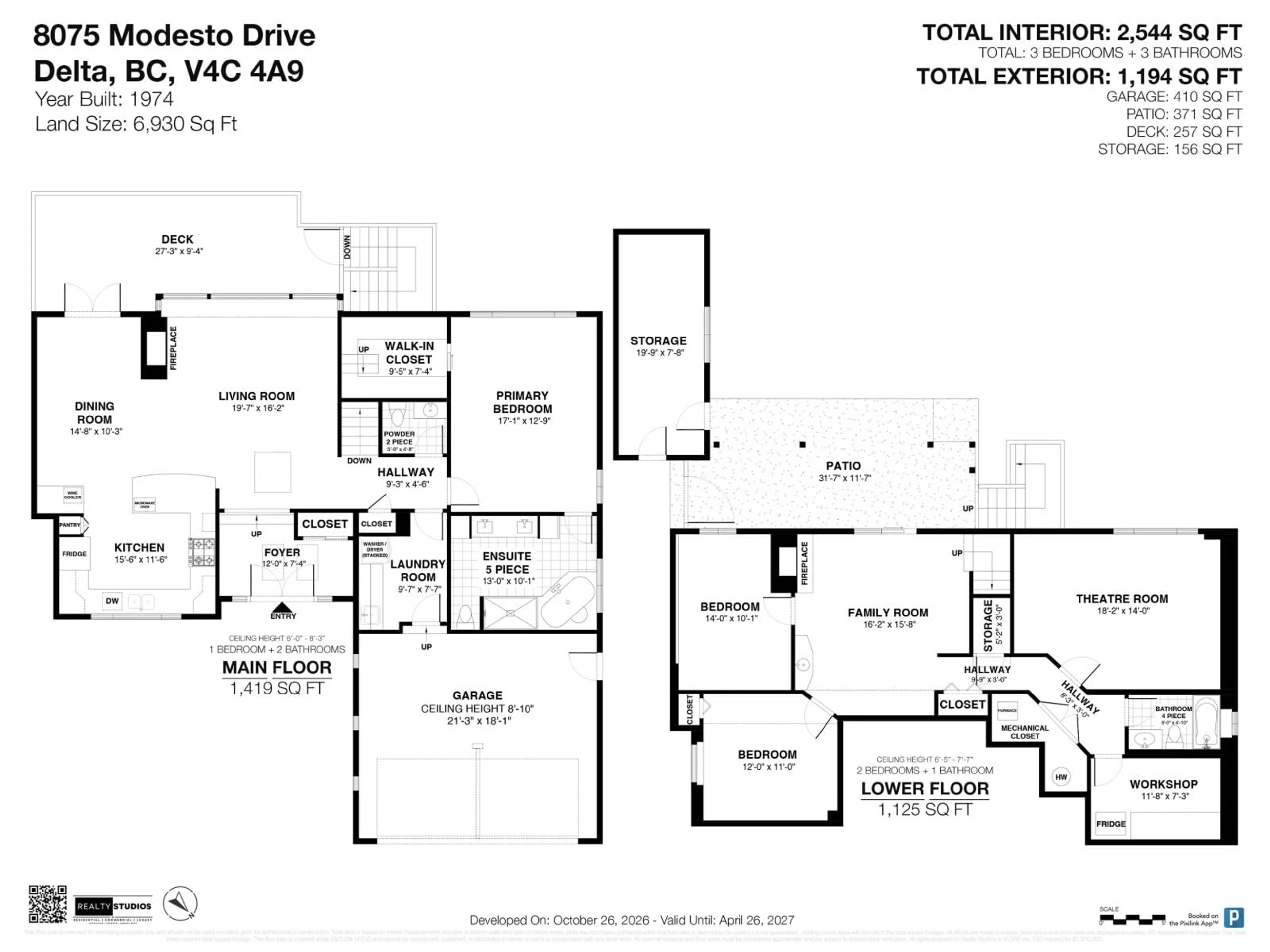 Floor plan for 8075 MODESTO DRIVE, Delta British Columbia V4C4A9