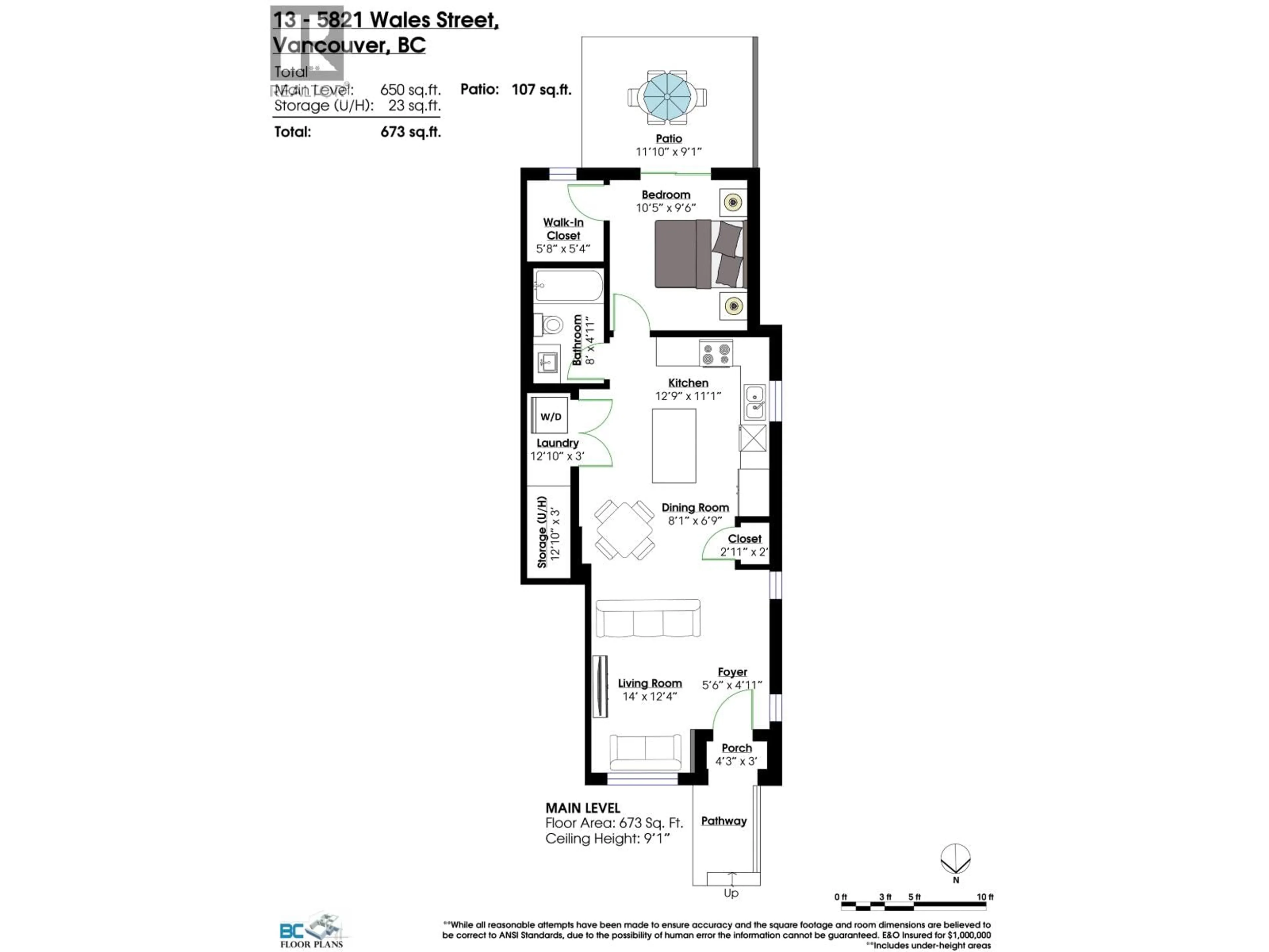 Floor plan for 13 - 5821 WALES STREET, Vancouver British Columbia V5R0E6