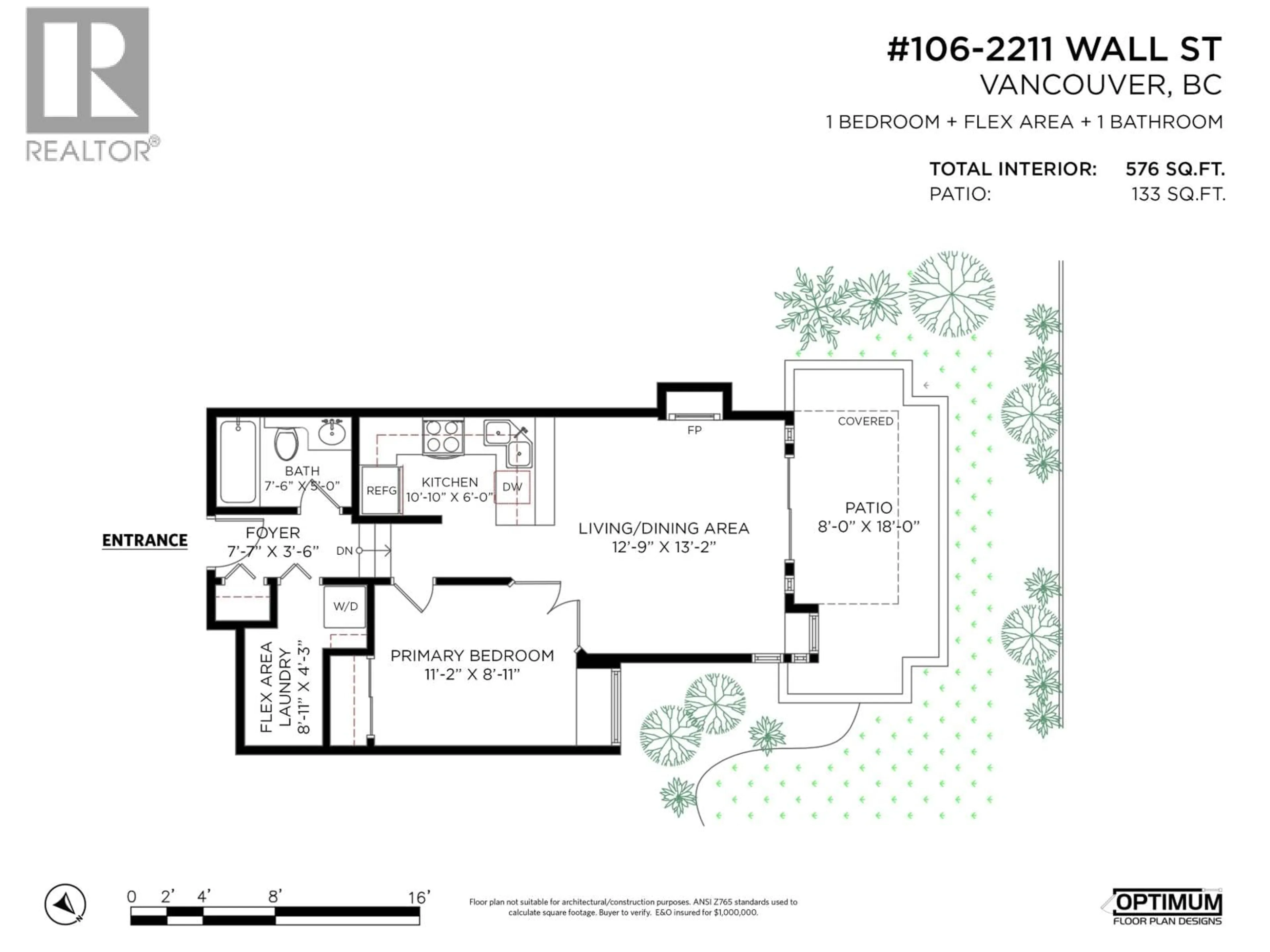 Floor plan for 106 - 2211 WALL STREET, Vancouver British Columbia V5L1G4