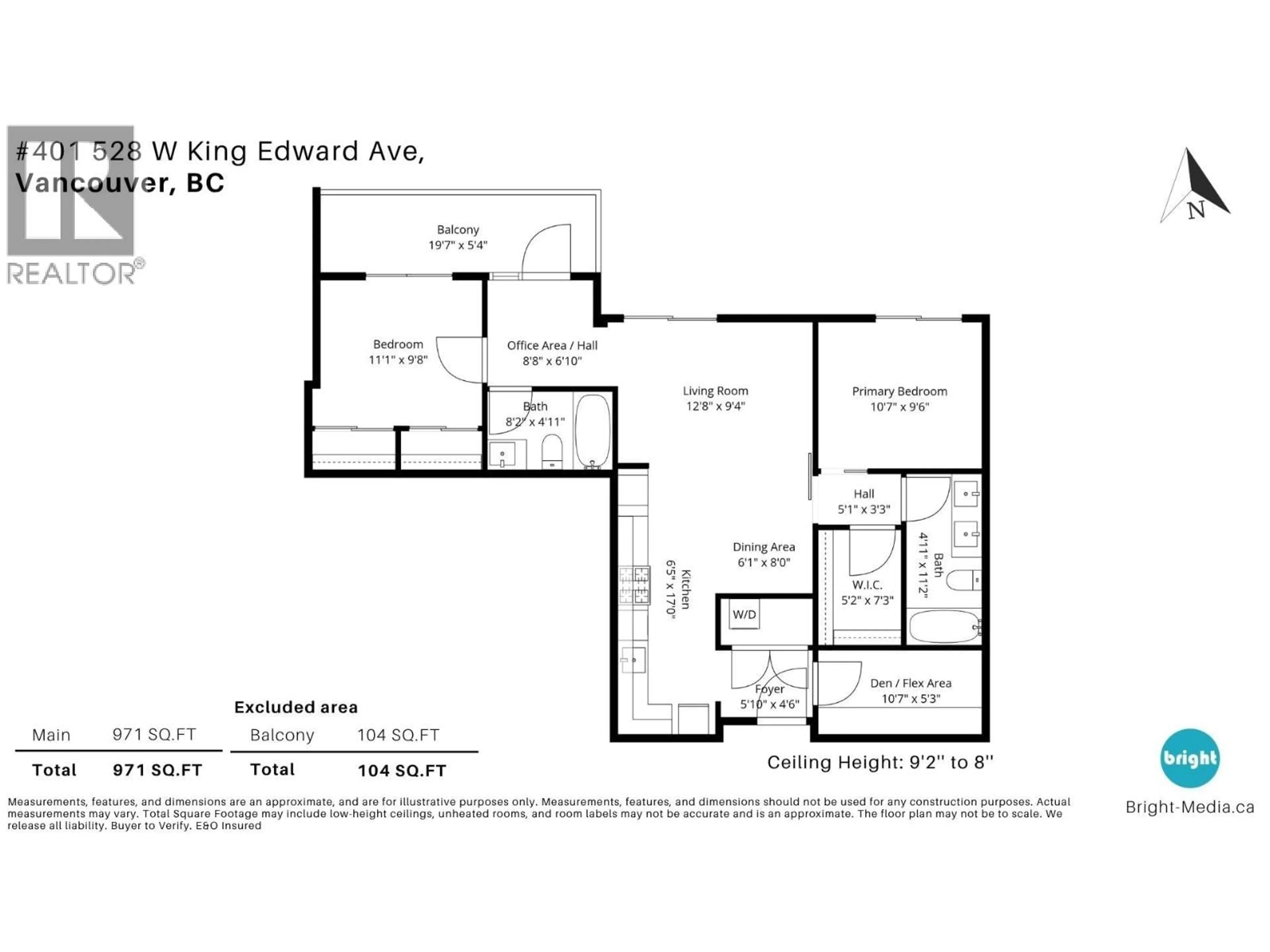 Floor plan for 401 - 528 W KING EDWARD AVENUE, Vancouver British Columbia V5Z2C3