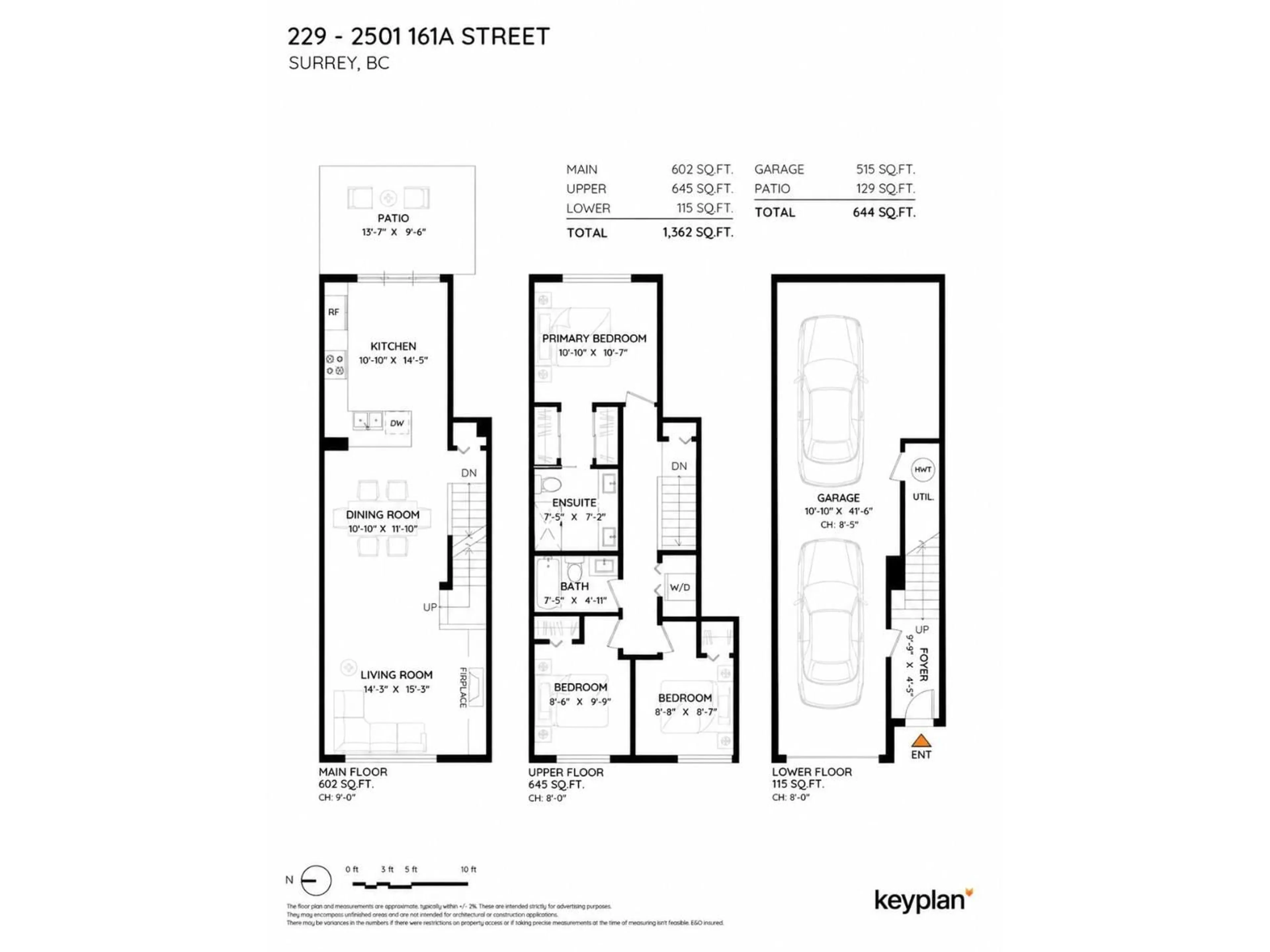 Floor plan for 229 - 2501 161A STREET, Surrey British Columbia V3Z7Y6