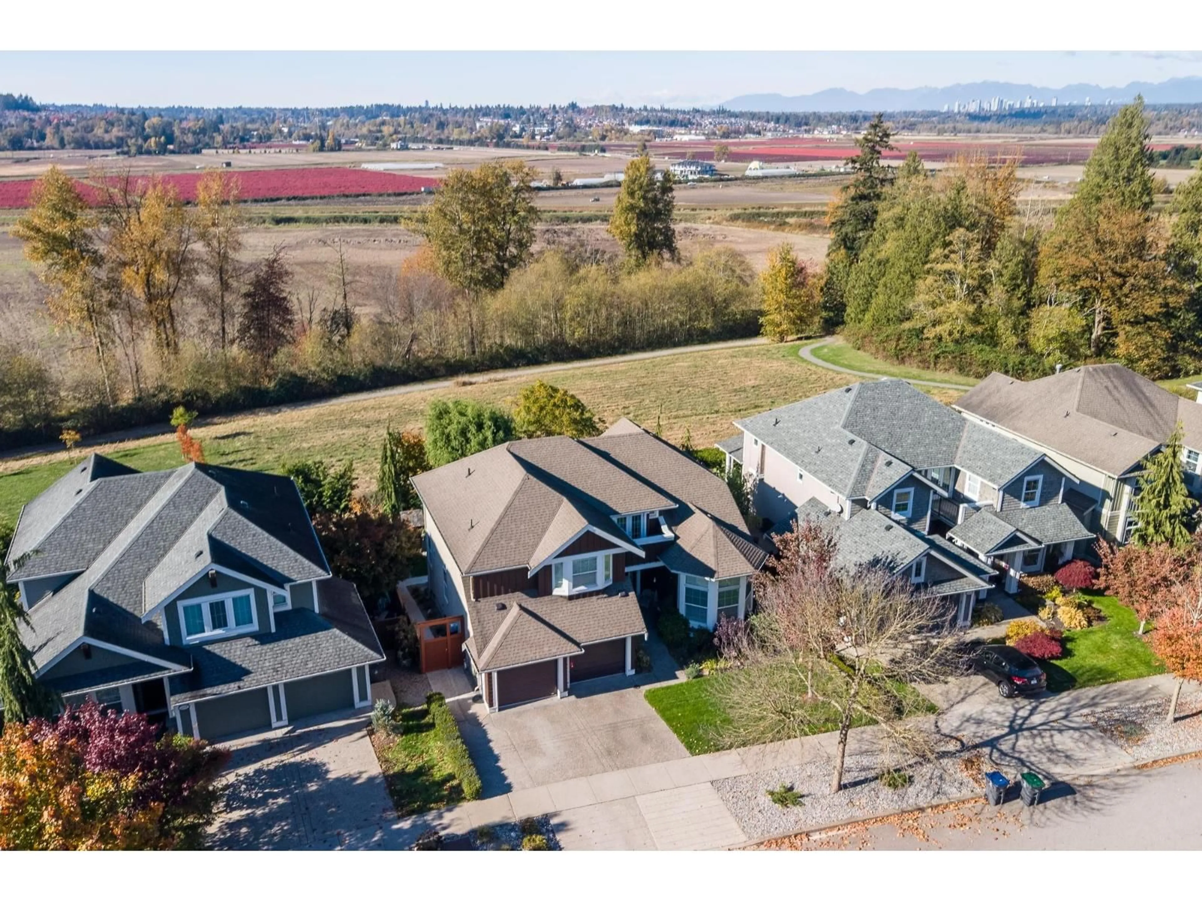 A pic from outside/outdoor area/front of a property/back of a property/a pic from drone, water/lake/river/ocean view for 6061 163 STREET, Surrey British Columbia V3S1S5