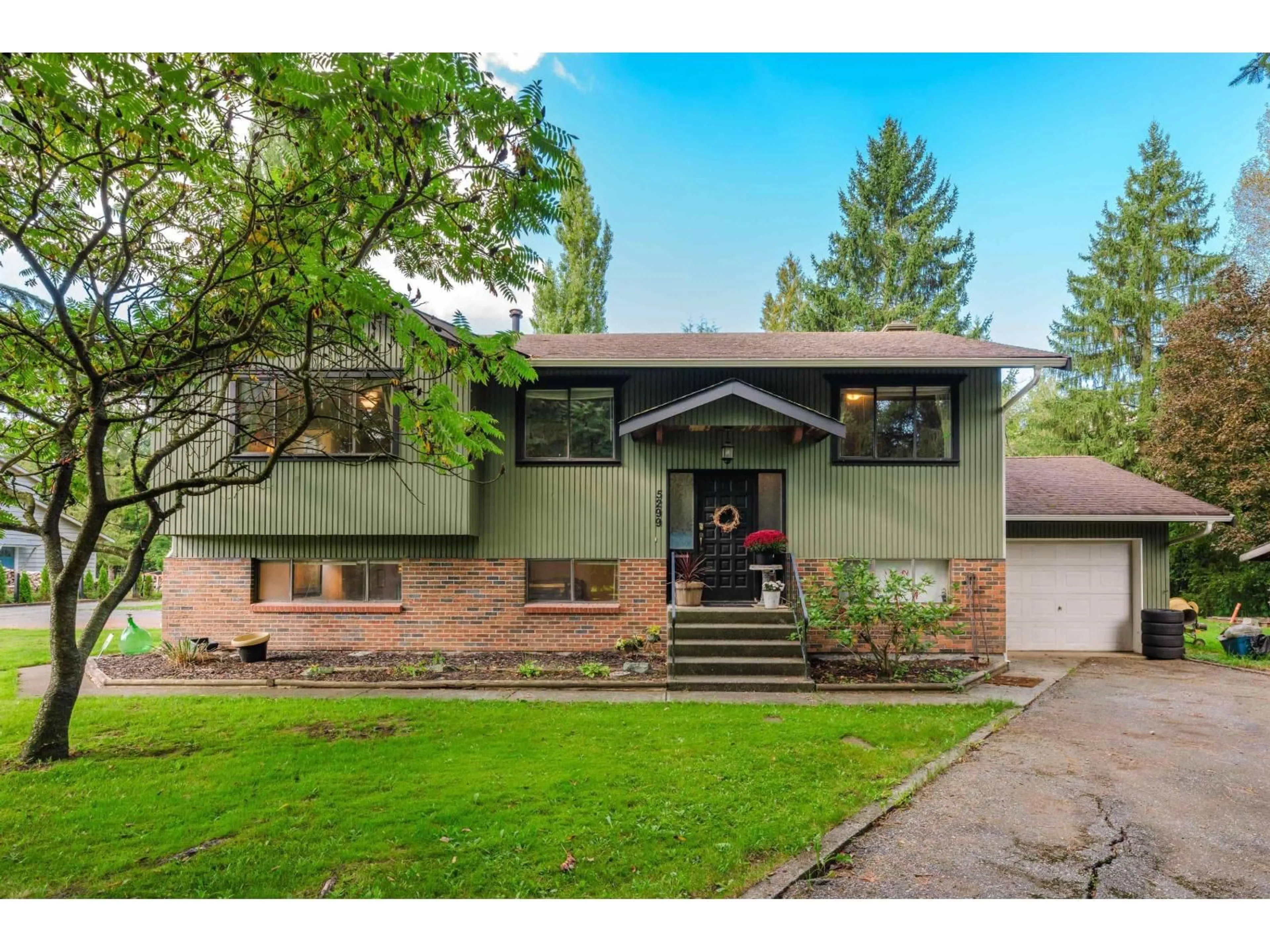 Home with vinyl exterior material, street for 5299 245A STREET, Langley British Columbia V2Z1H8