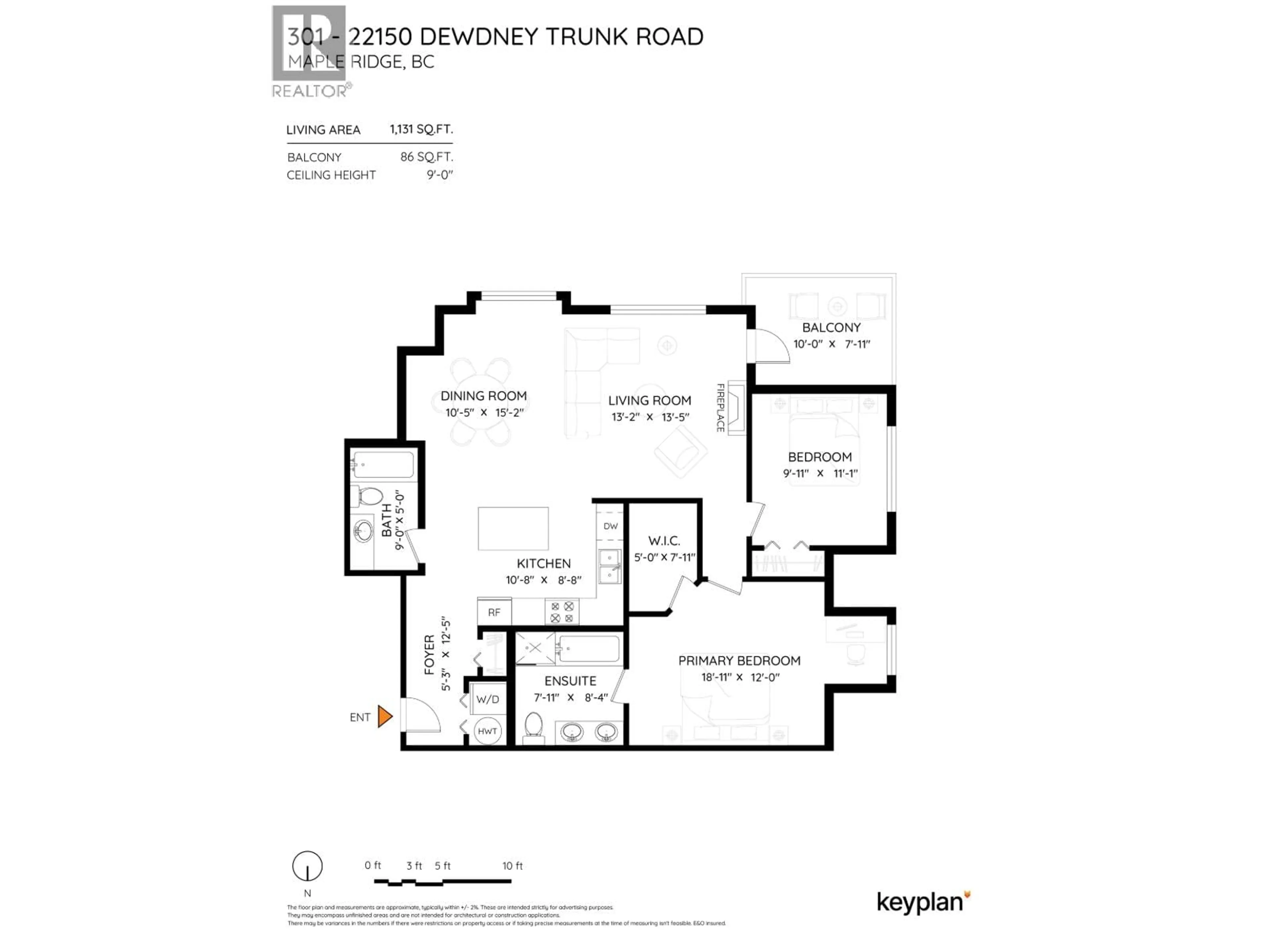 Floor plan for 301 - 22150 DEWDNEY TRUNK ROAD, Maple Ridge British Columbia V2X3H6
