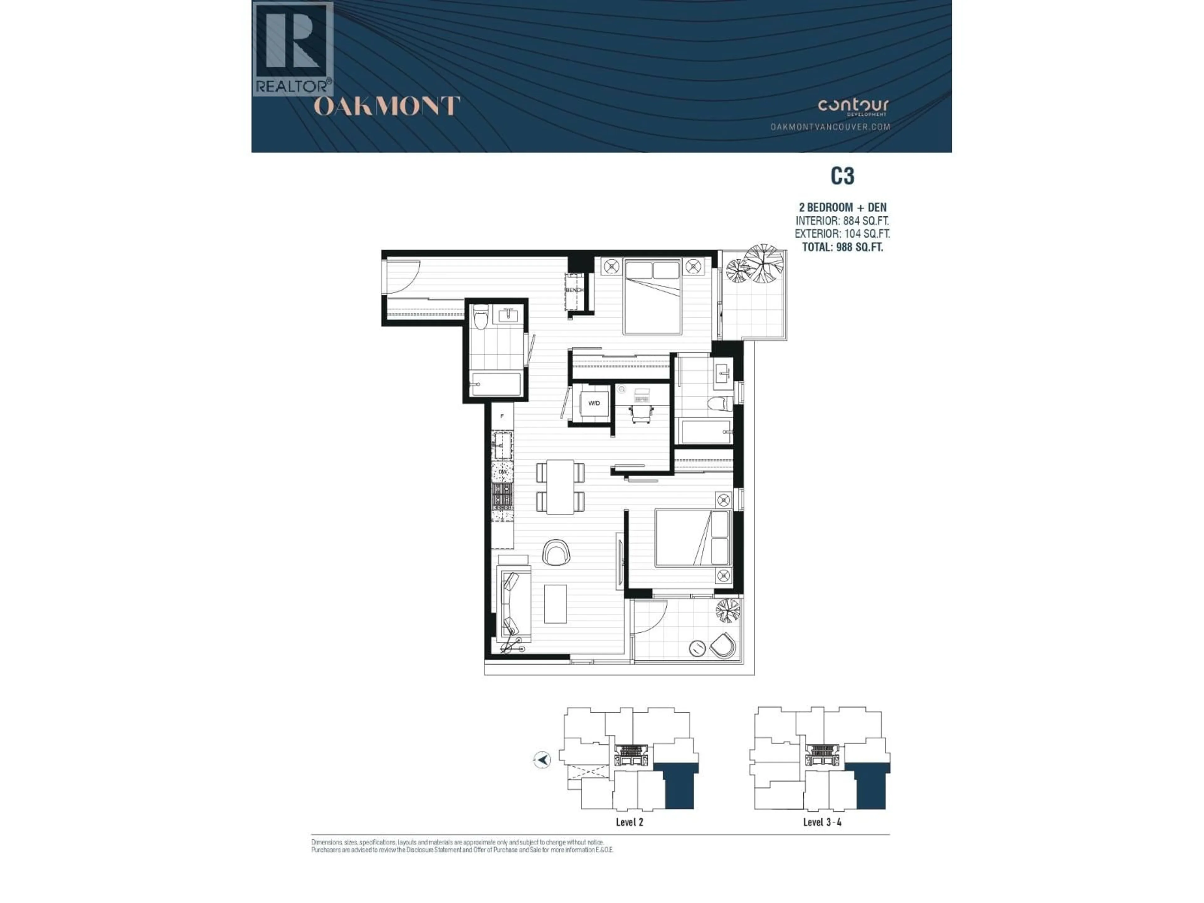 Floor plan for 203 - 8486 OAK STREET, Vancouver British Columbia V6P4B1