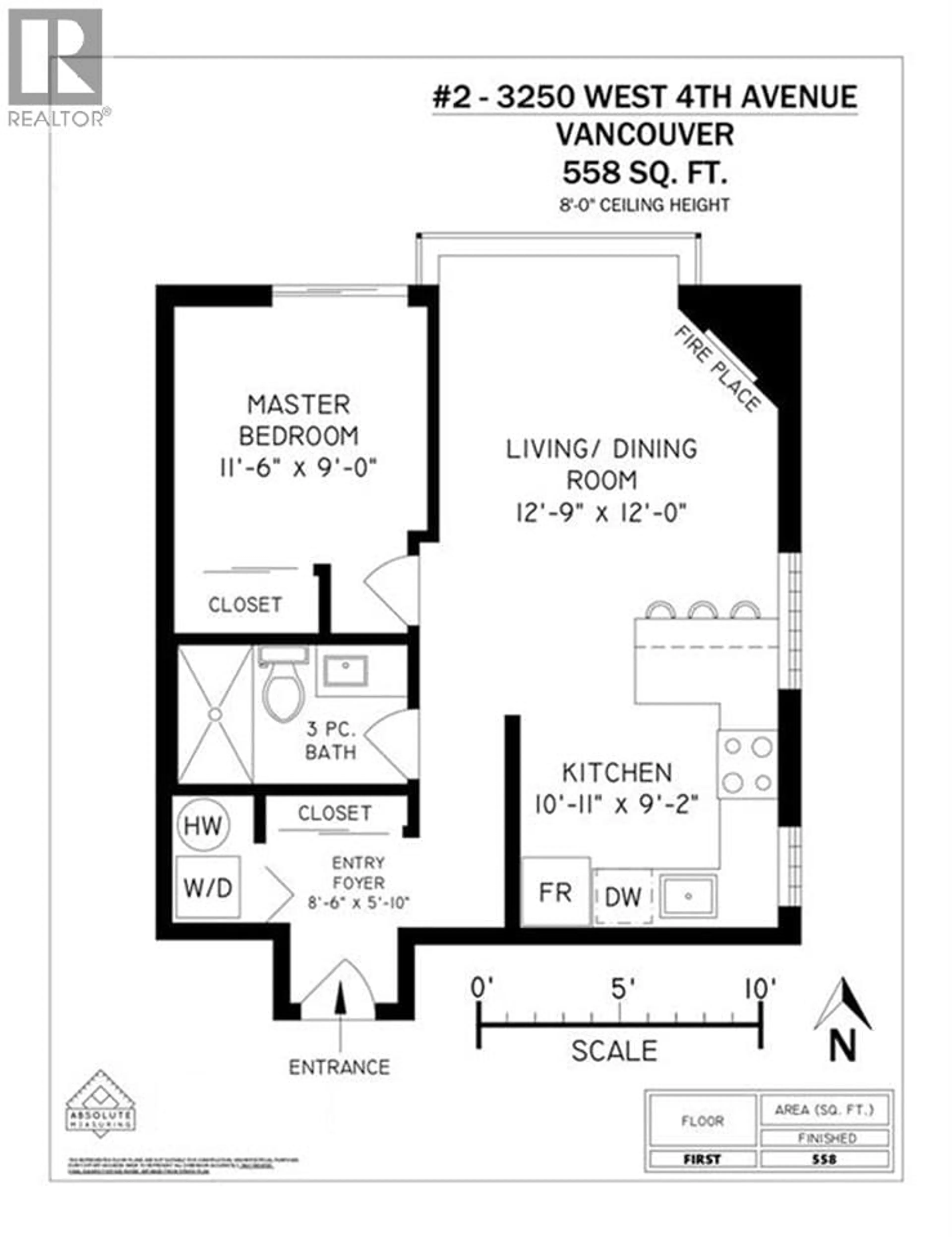 Floor plan for 2 - 3250 4TH AVENUE, Vancouver British Columbia V6K1R9