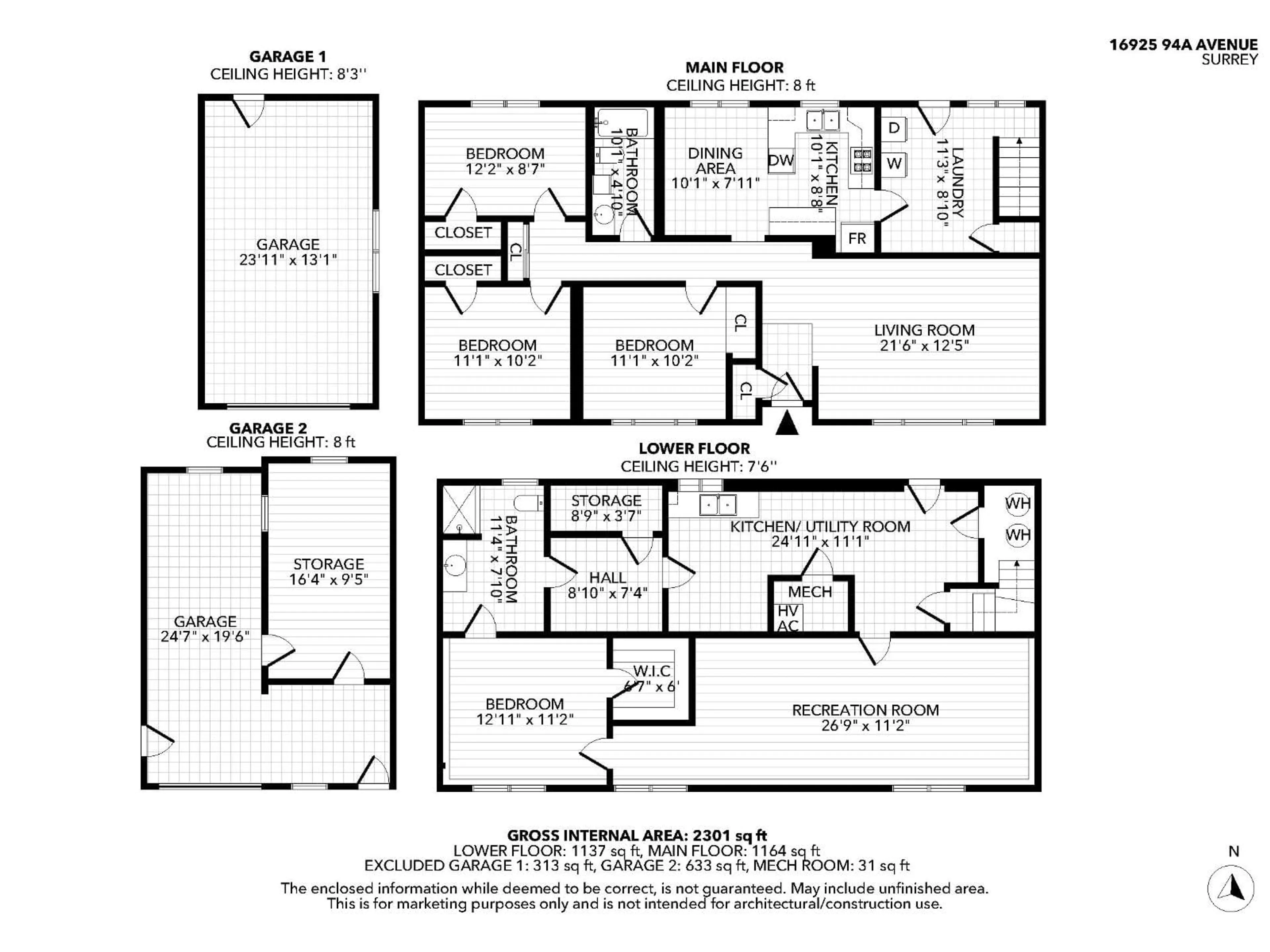 Floor plan for 16925 94A AVENUE, Surrey British Columbia V4N6H2