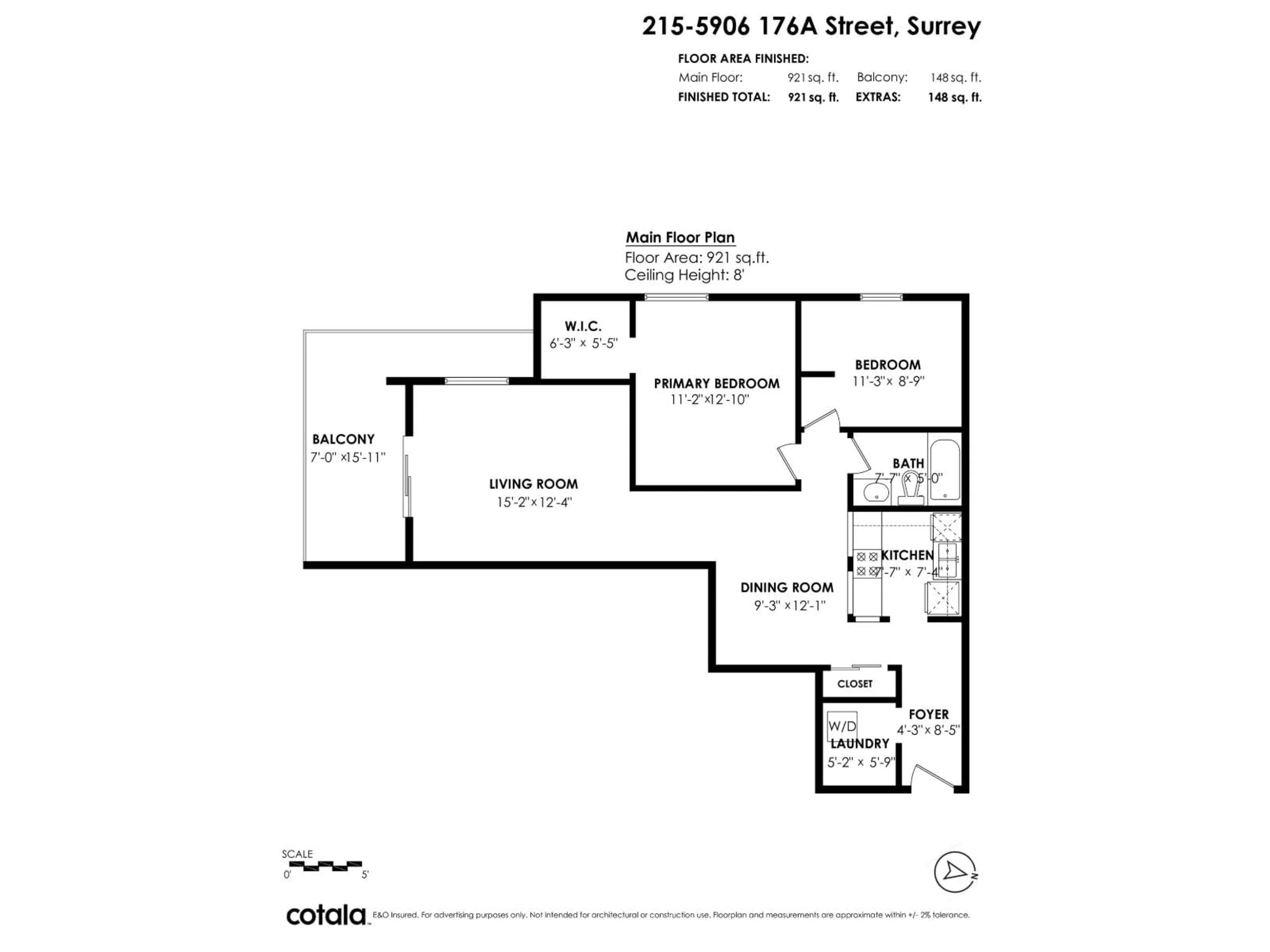 Floor plan for 215 - 5906 176A STREET, Surrey British Columbia V3S4H7