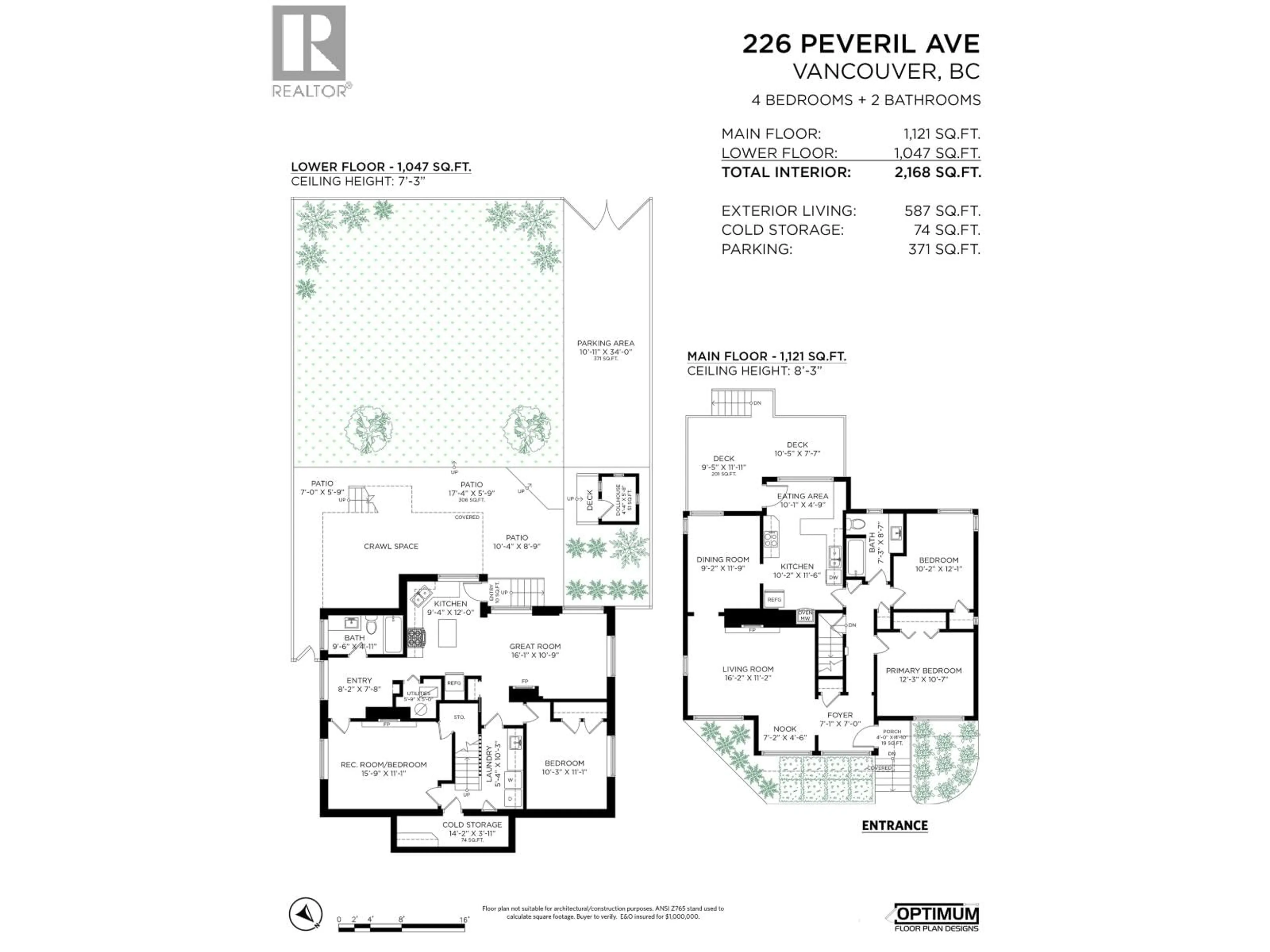 Floor plan for 226 PEVERIL AVENUE, Vancouver British Columbia V5Y2L4
