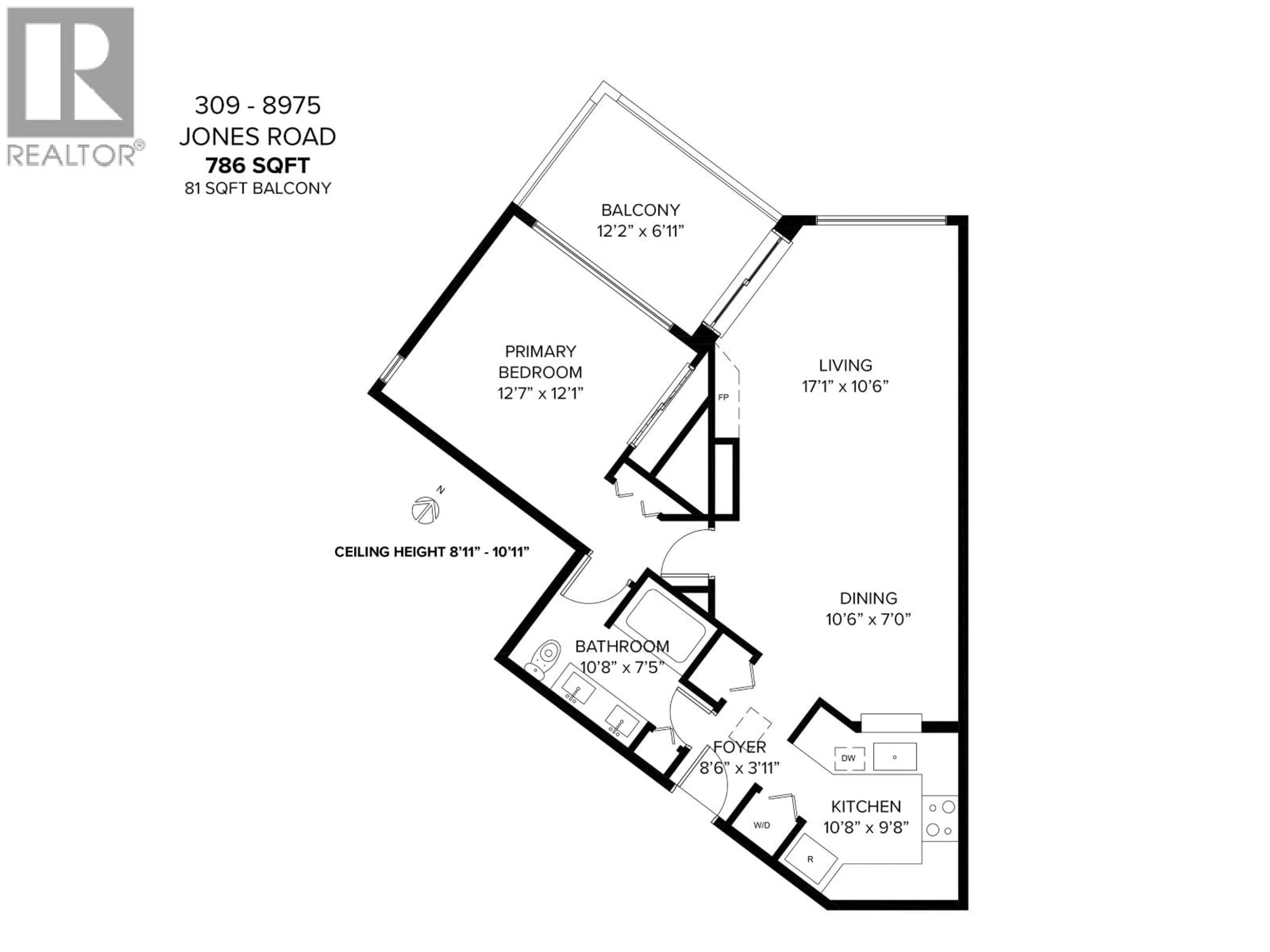 Floor plan for 309 - 8975 JONES ROAD, Richmond British Columbia V6Y3Y7