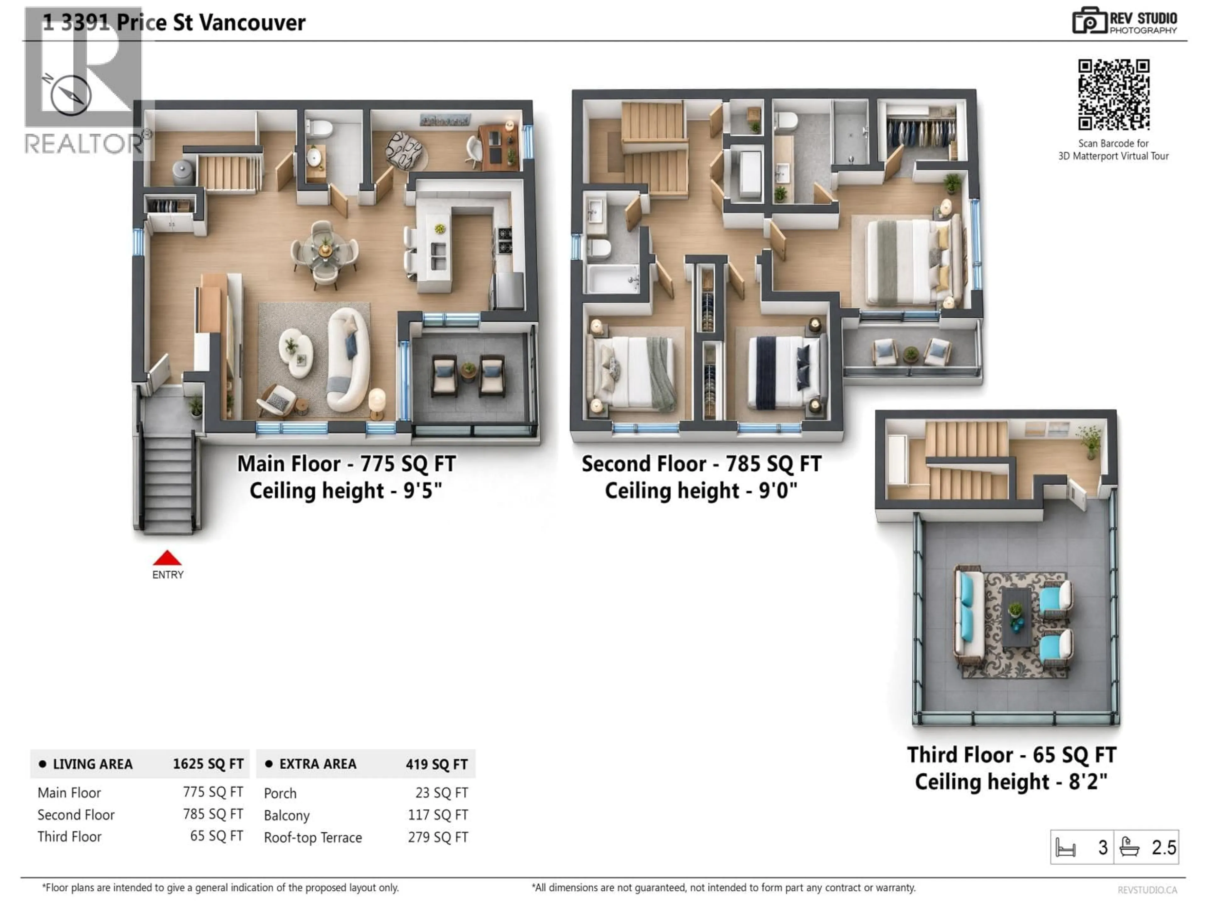 Floor plan for 1 - 3391 PRICE STREET, Vancouver British Columbia V5R5P8