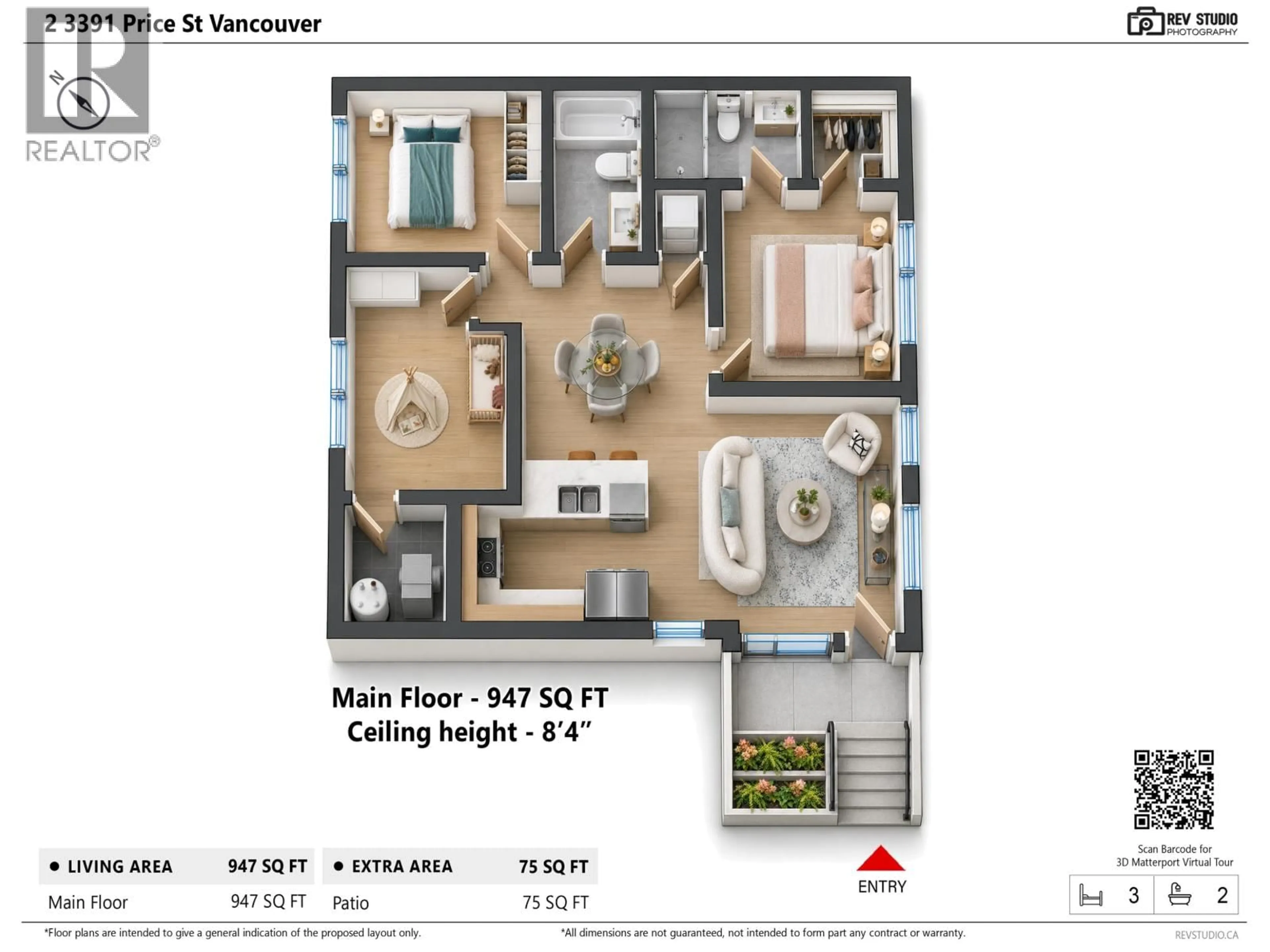 Floor plan for 2 - 3391 PRICE STREET, Vancouver British Columbia V5R5P8
