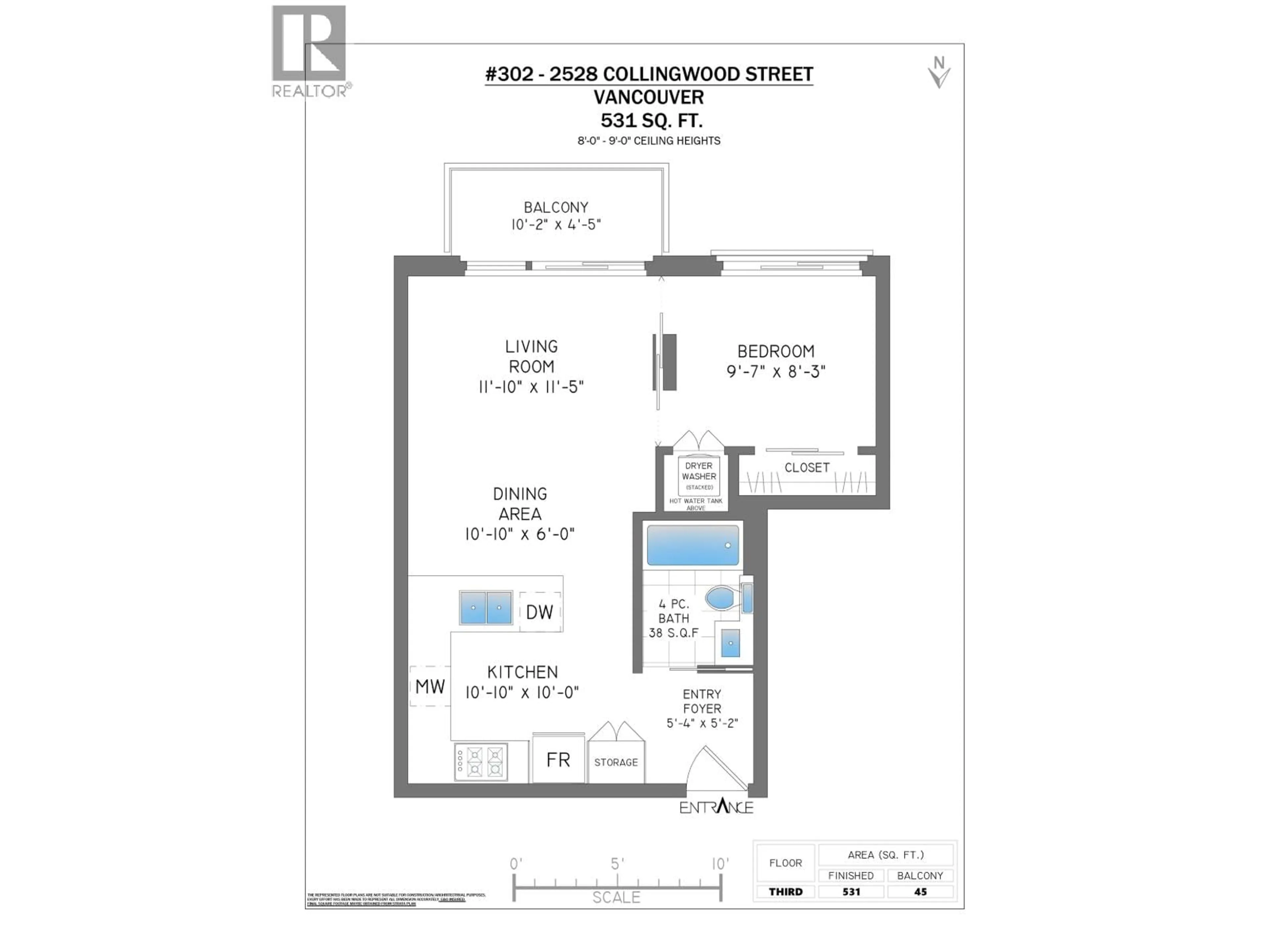 Floor plan for 302 - 2528 COLLINGWOOD STREET, Vancouver British Columbia V6R0C1
