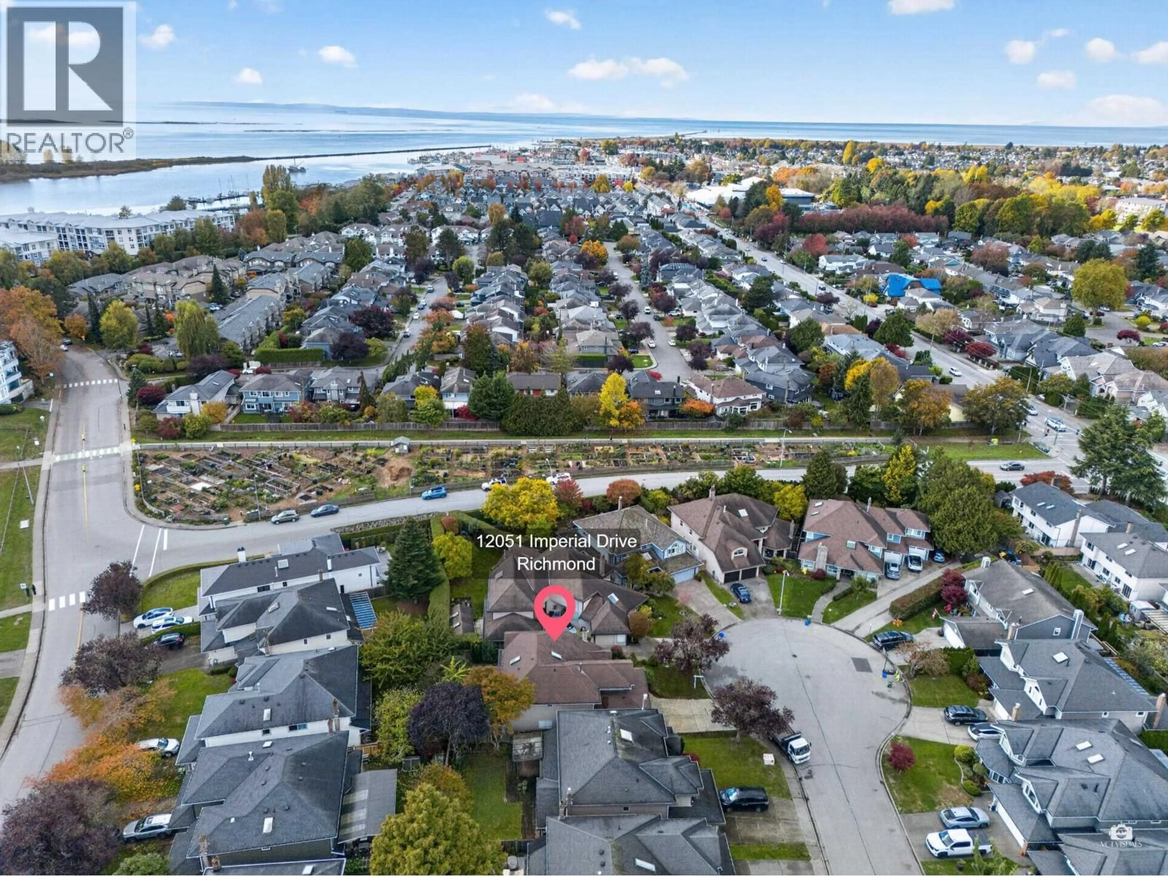 A pic from outside/outdoor area/front of a property/back of a property/a pic from drone, water/lake/river/ocean view for 12051 IMPERIAL DRIVE, Richmond British Columbia V7E6J5