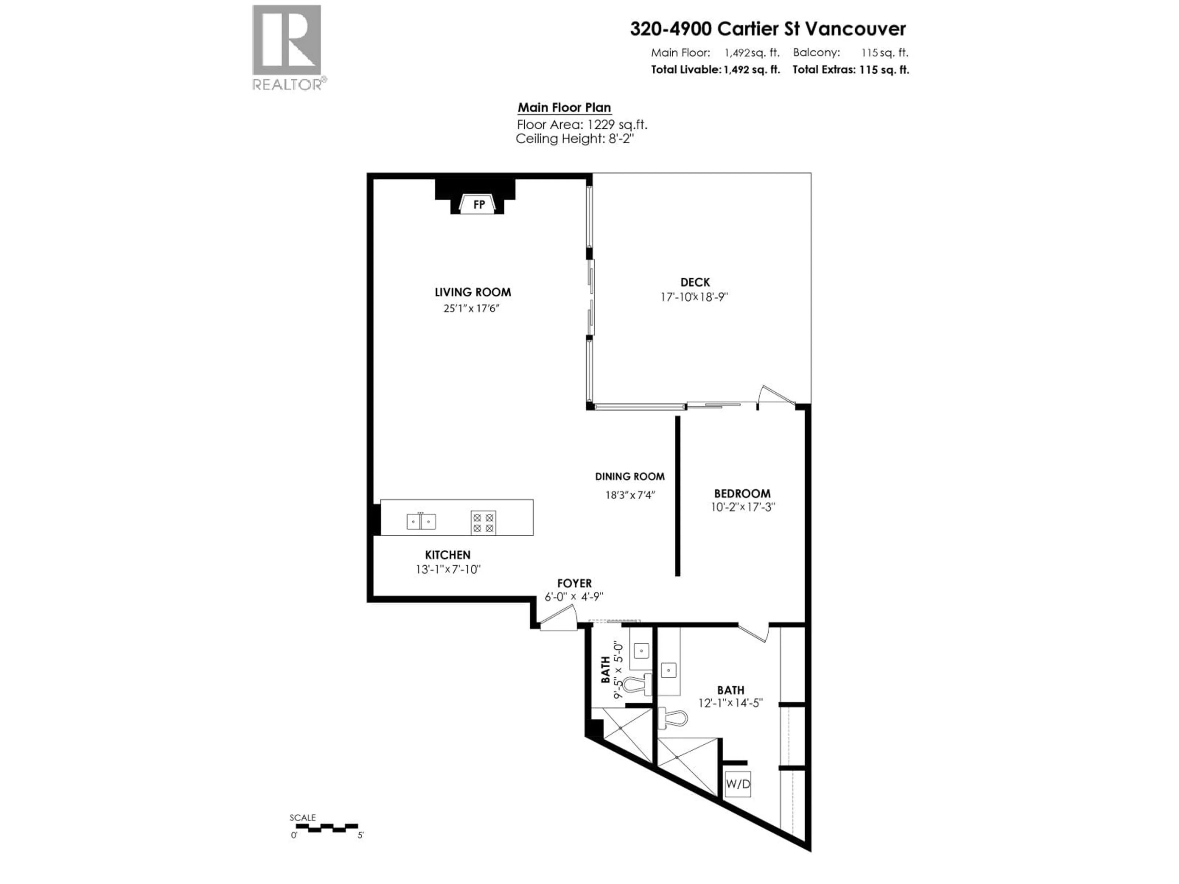 Floor plan for 320 - 4900 CARTIER STREET, Vancouver British Columbia V6M4H2