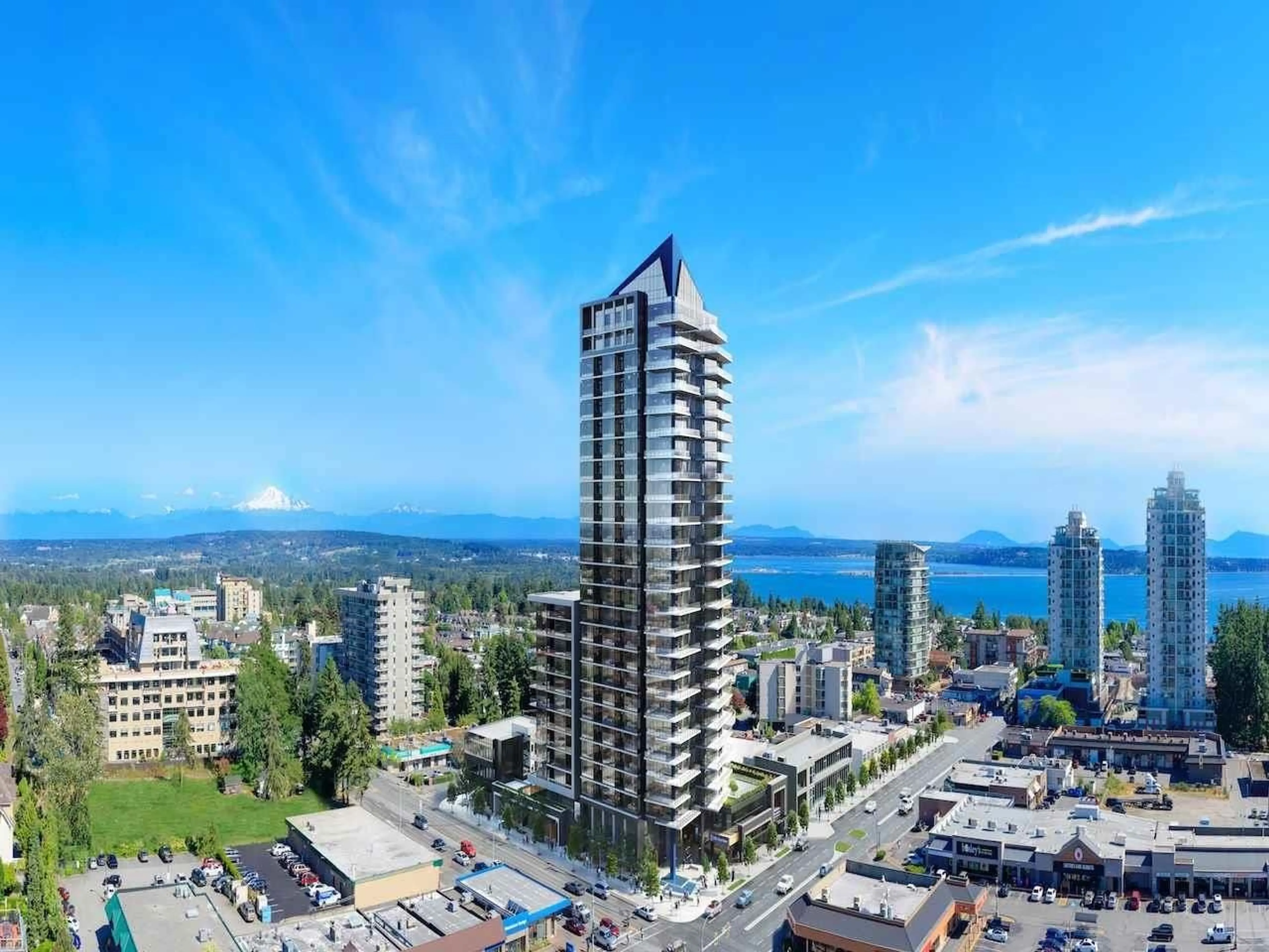 A pic from outside/outdoor area/front of a property/back of a property/a pic from drone, city buildings view from balcony for 2403 - 1588 JOHNSTON ROAD, White Rock British Columbia V4B0C5
