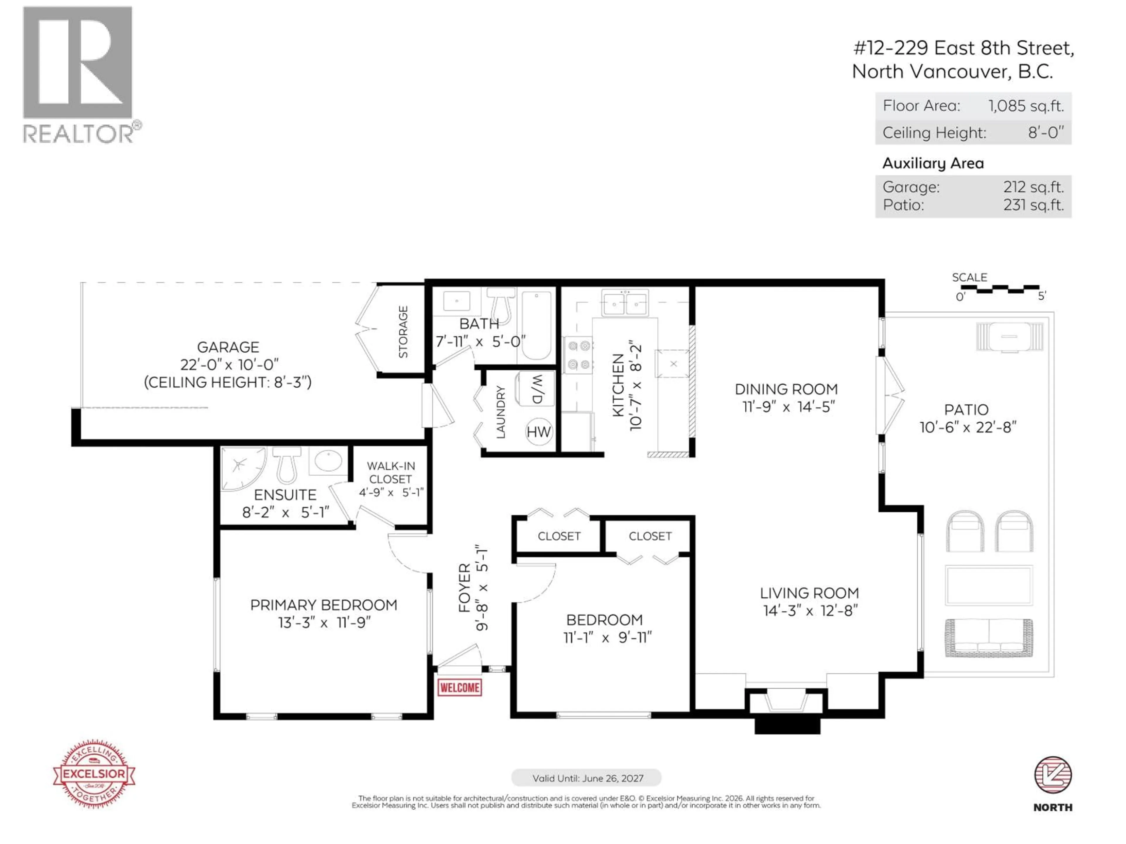 Floor plan for 12 - 229 8TH STREET, North Vancouver British Columbia V7L1Y9