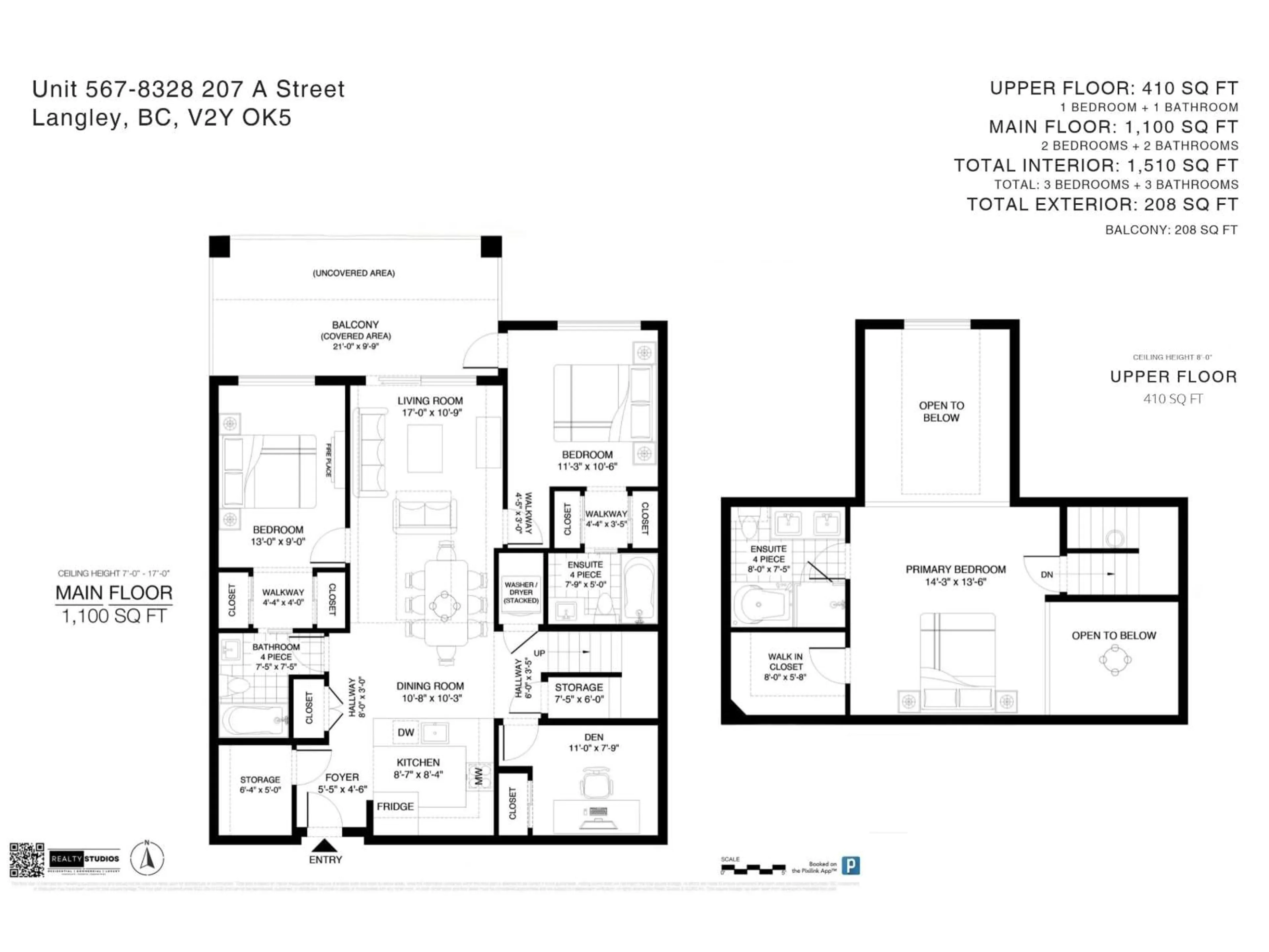 Floor plan for 567 - 8328 207A STREET, Langley British Columbia V2Y0K5