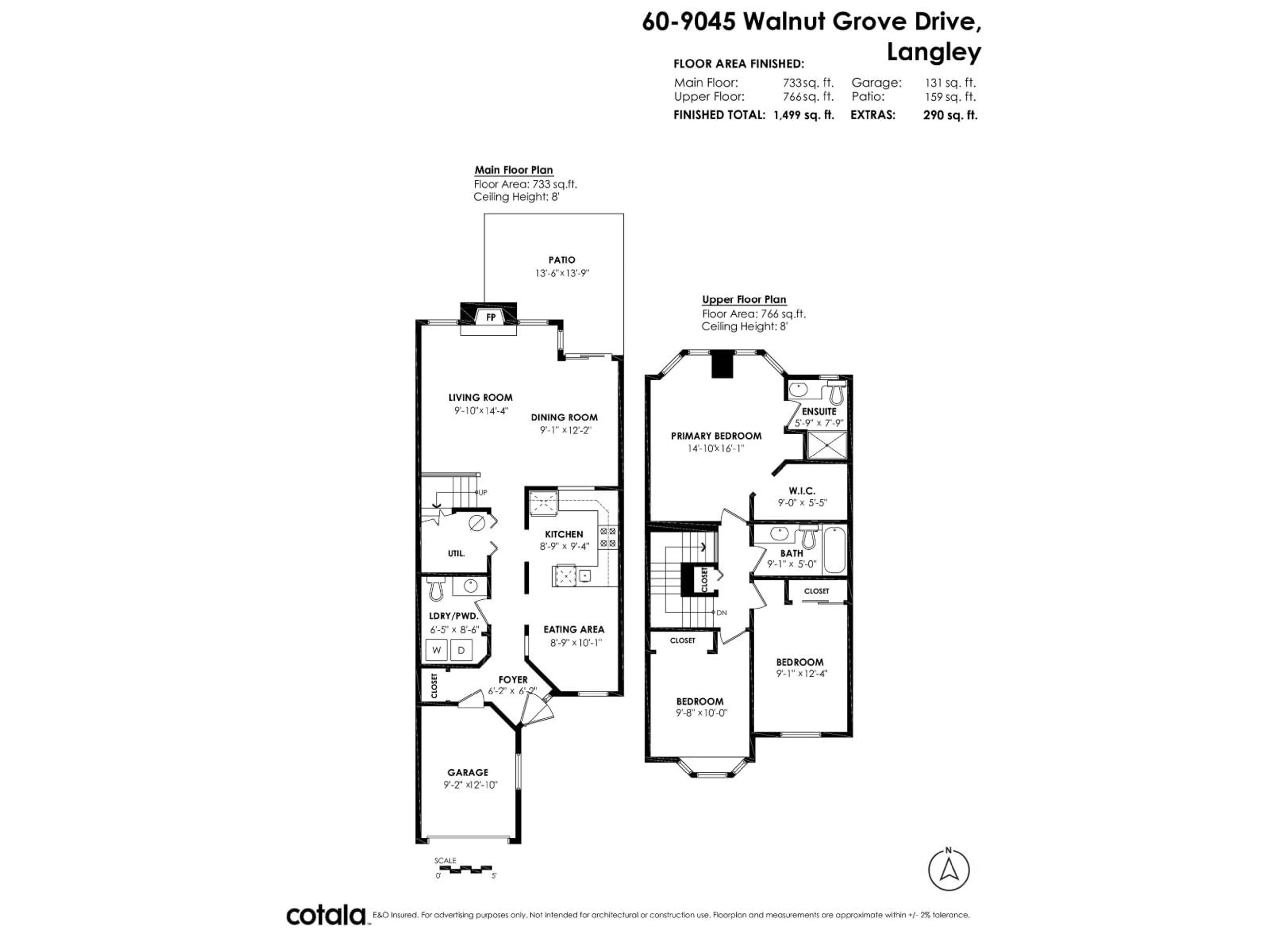 Floor plan for 60 - 9045 WALNUT GROVE DRIVE, Langley British Columbia V1M2E1