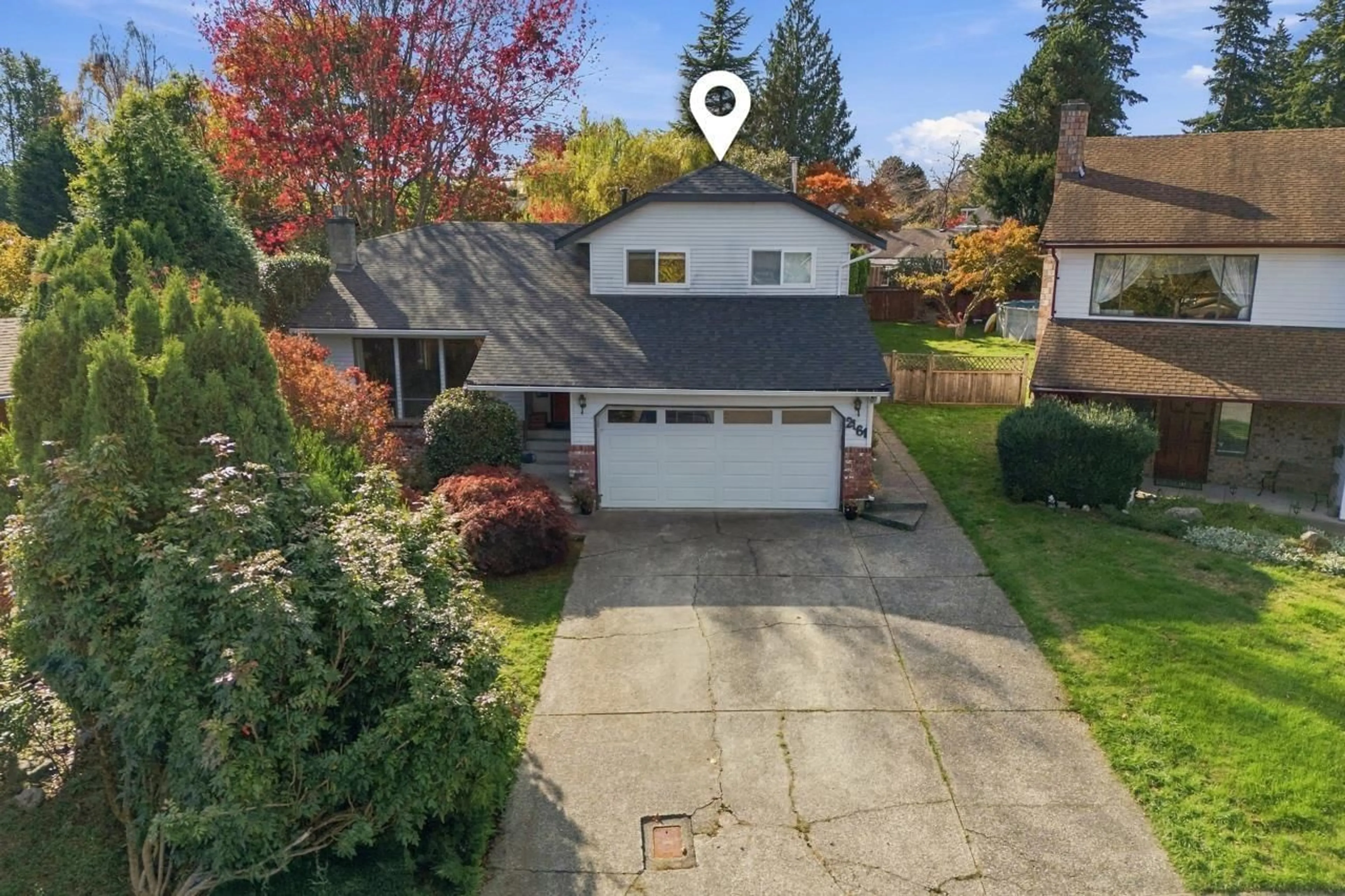 A pic from outside/outdoor area/front of a property/back of a property/a pic from drone, street for 2161 153A STREET, Surrey British Columbia V4A5Y1