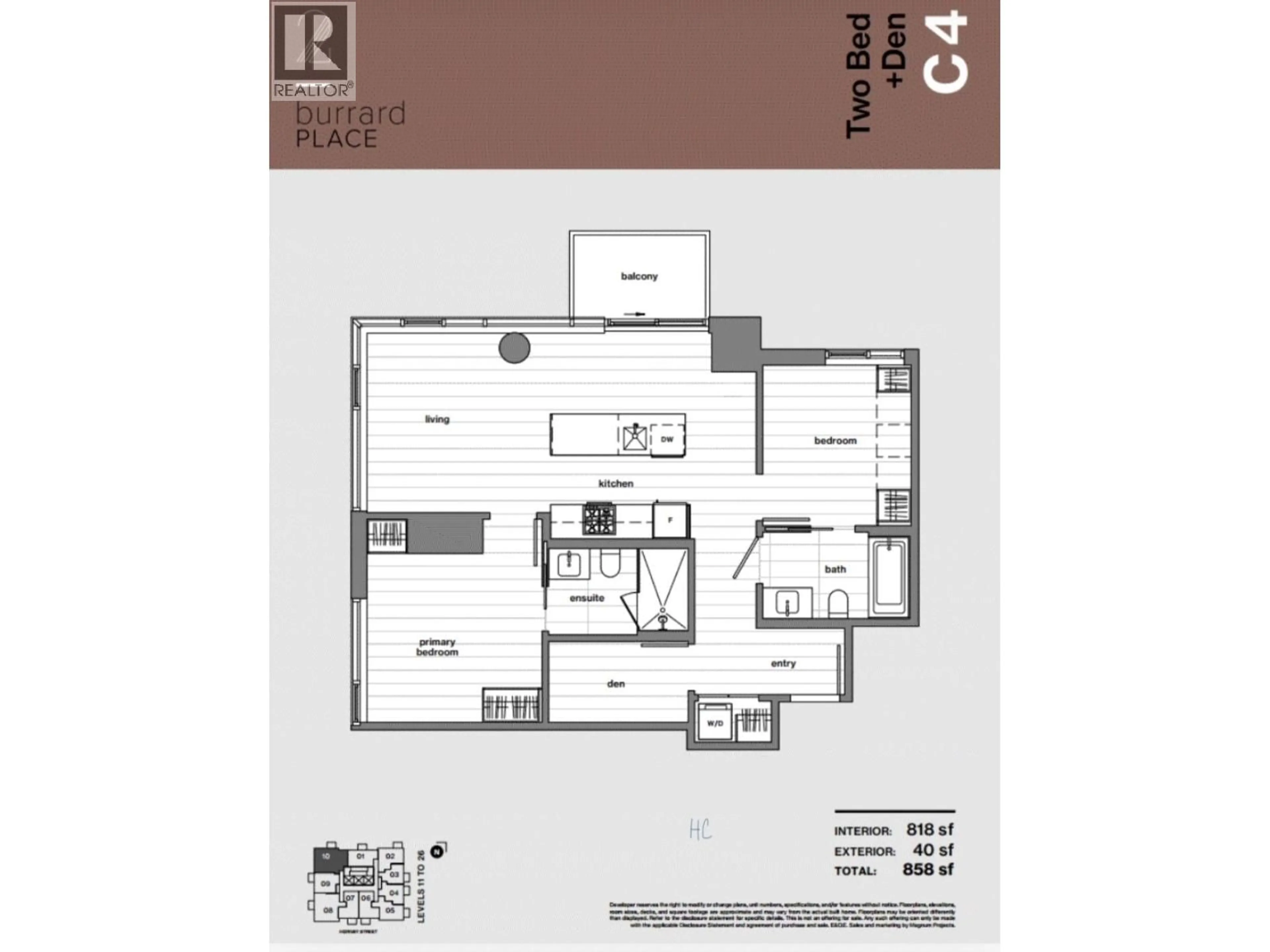 Floor plan for 1210 - 1277 HORNBY STREET, Vancouver British Columbia V6Z1W2