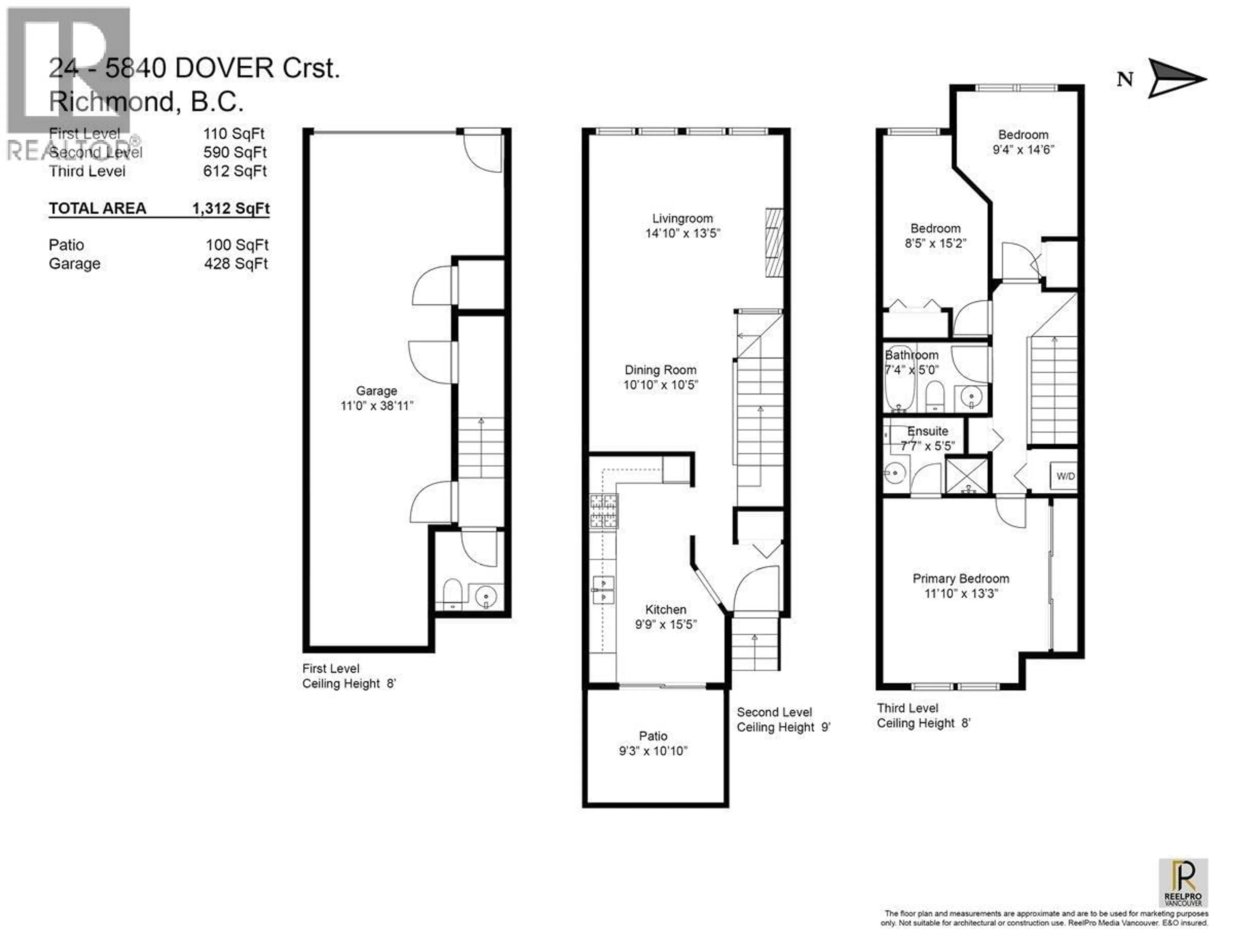 Floor plan for 24 - 5840 DOVER CRESCENT, Richmond British Columbia V7C5P4