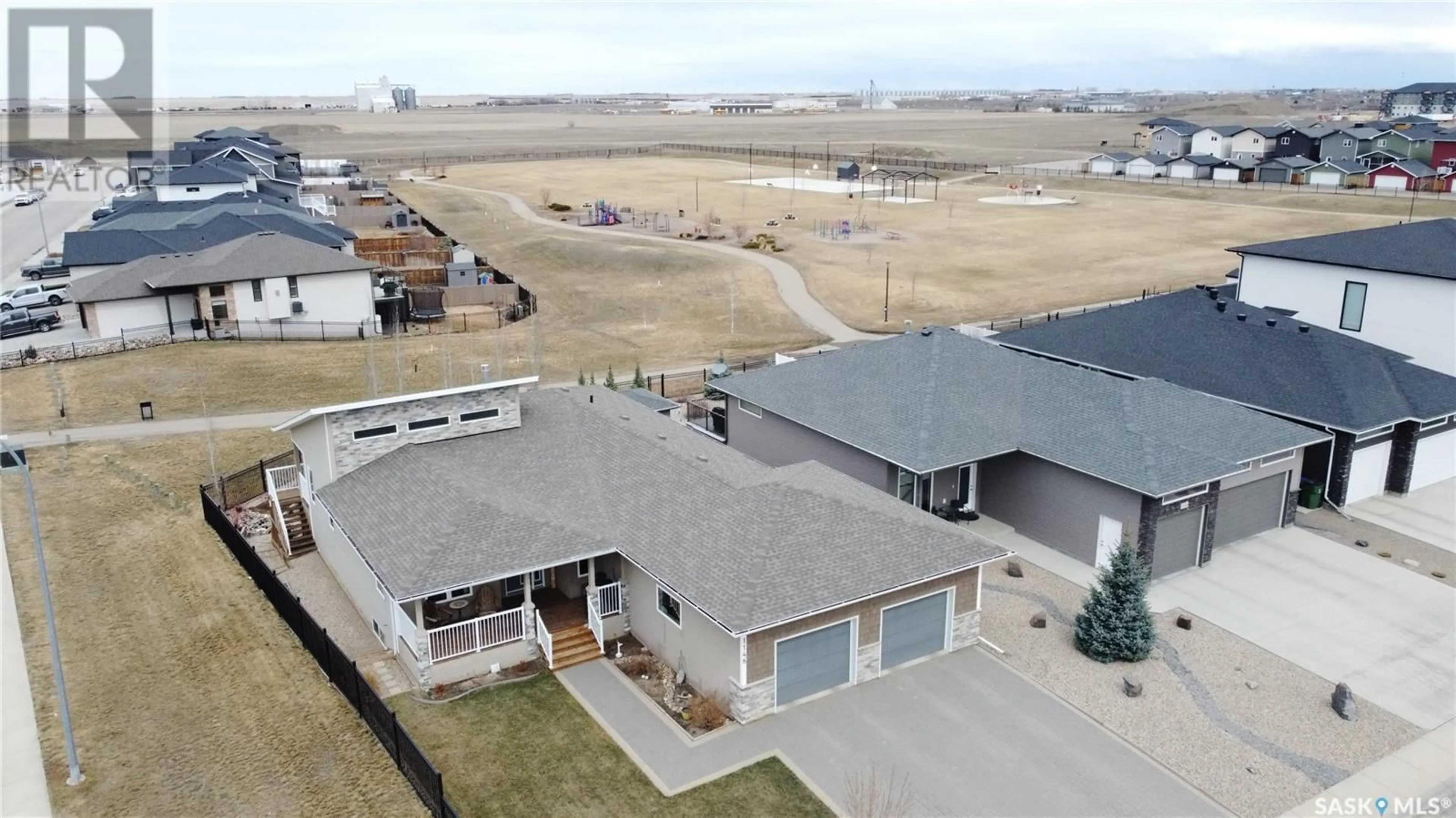 A pic from outside/outdoor area/front of a property/back of a property/a pic from drone, building for 1148 MEIER DRIVE, Moose Jaw Saskatchewan S6J0B2