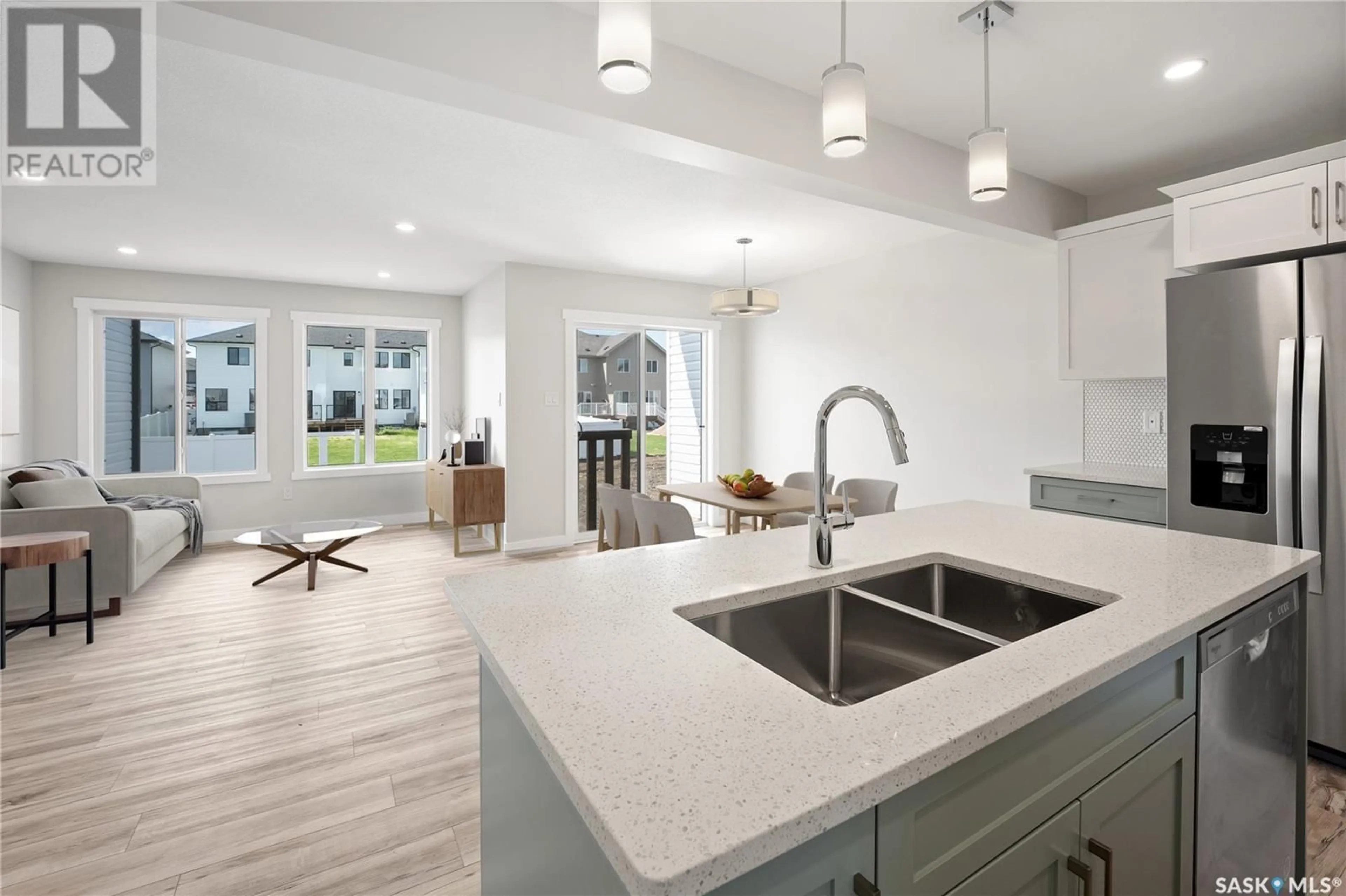 Open concept kitchen, ceramic/tile floor for 2965 WELBY WAY, Regina Saskatchewan S4V4A2
