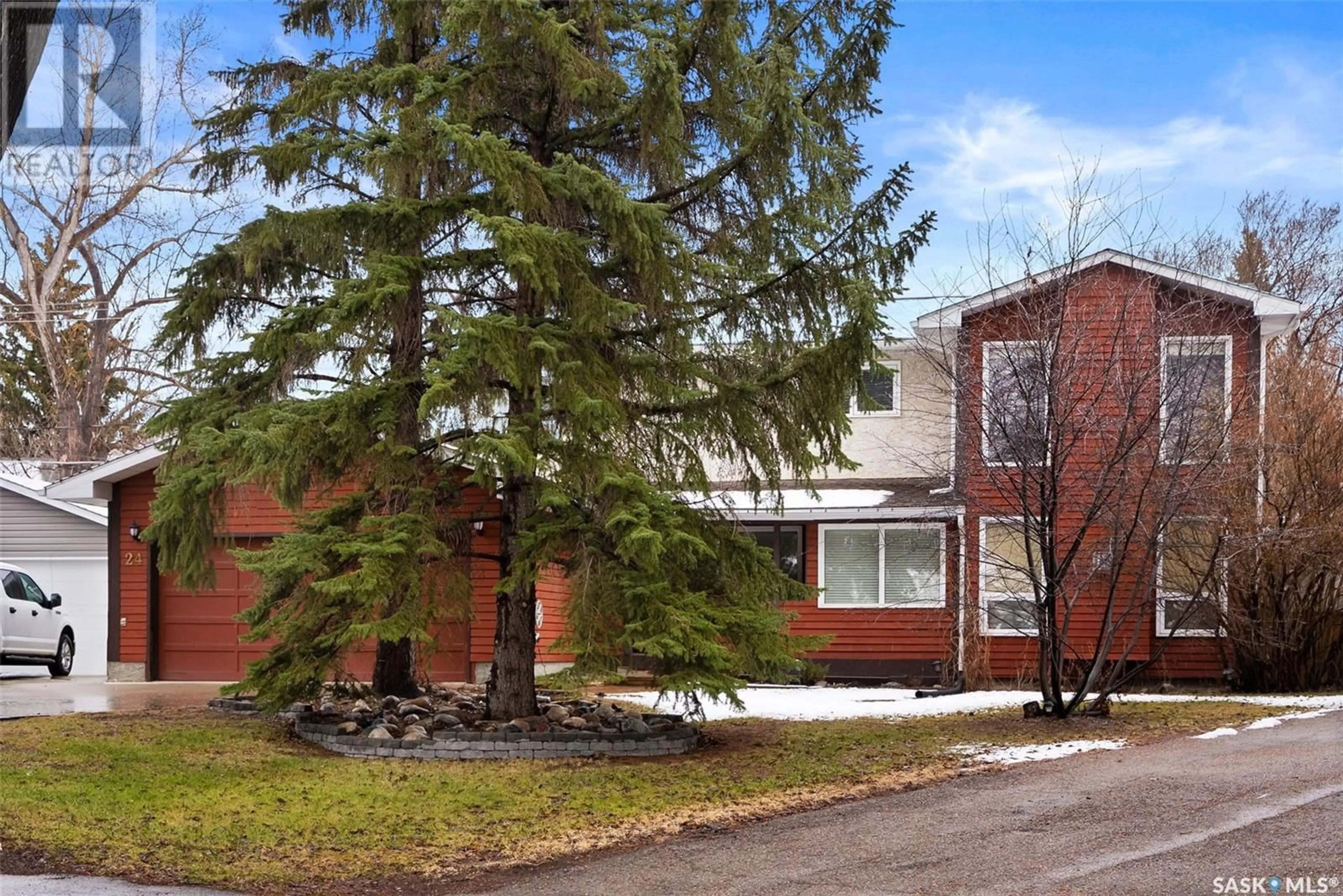 Home with brick exterior material, street for 24 FOX GLOVE CRESCENT, Regina Saskatchewan S4S4K7