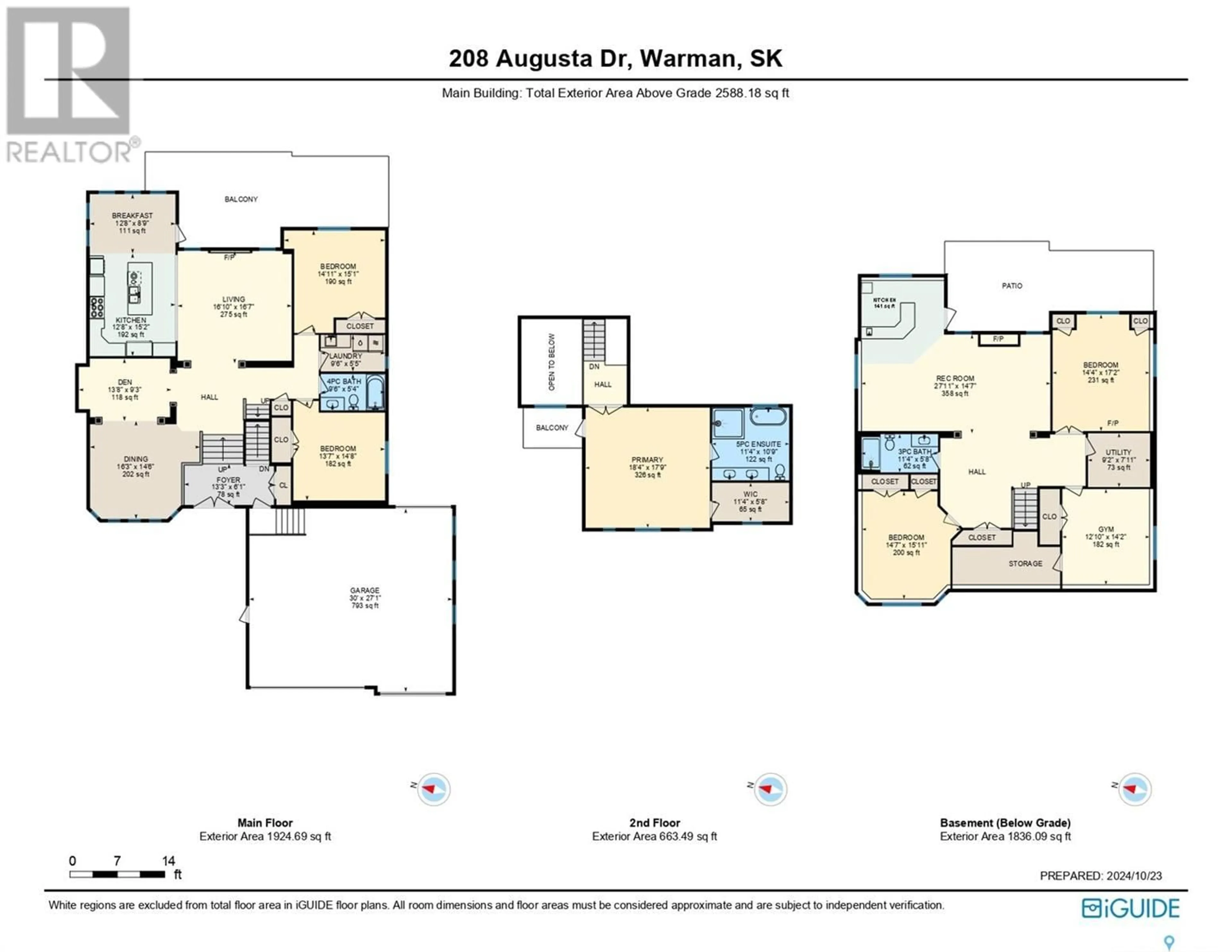 Floor plan for 208 AUGUSTA DRIVE, Warman Saskatchewan S0K4S1
