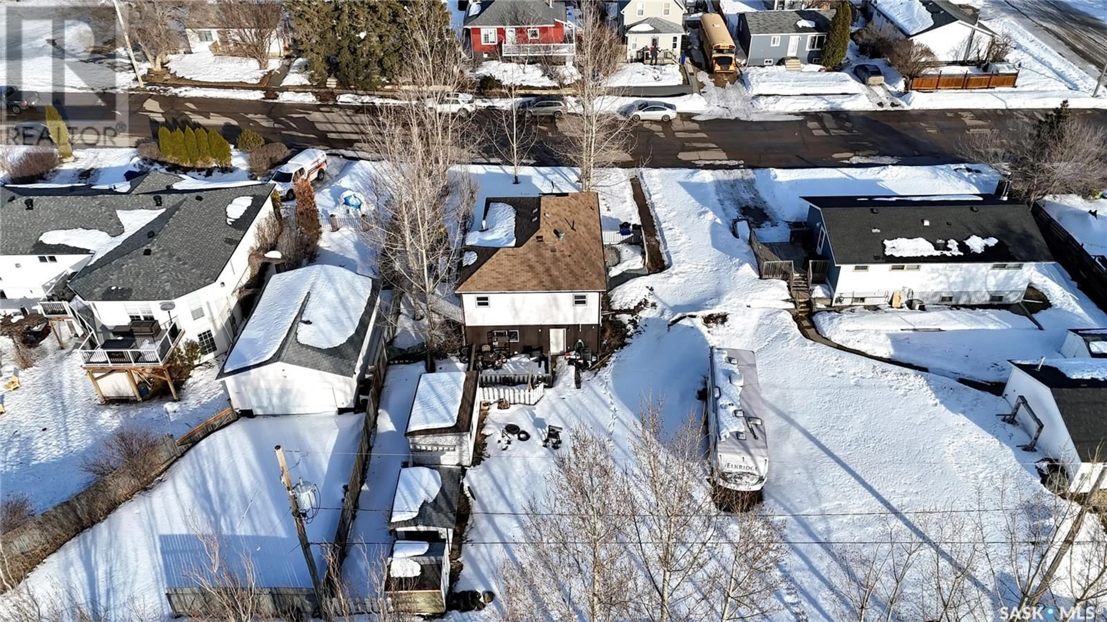 A pic from outside/outdoor area/front of a property/back of a property/a pic from drone, street for 306 3RD STREET, Delisle Saskatchewan S0L0P0