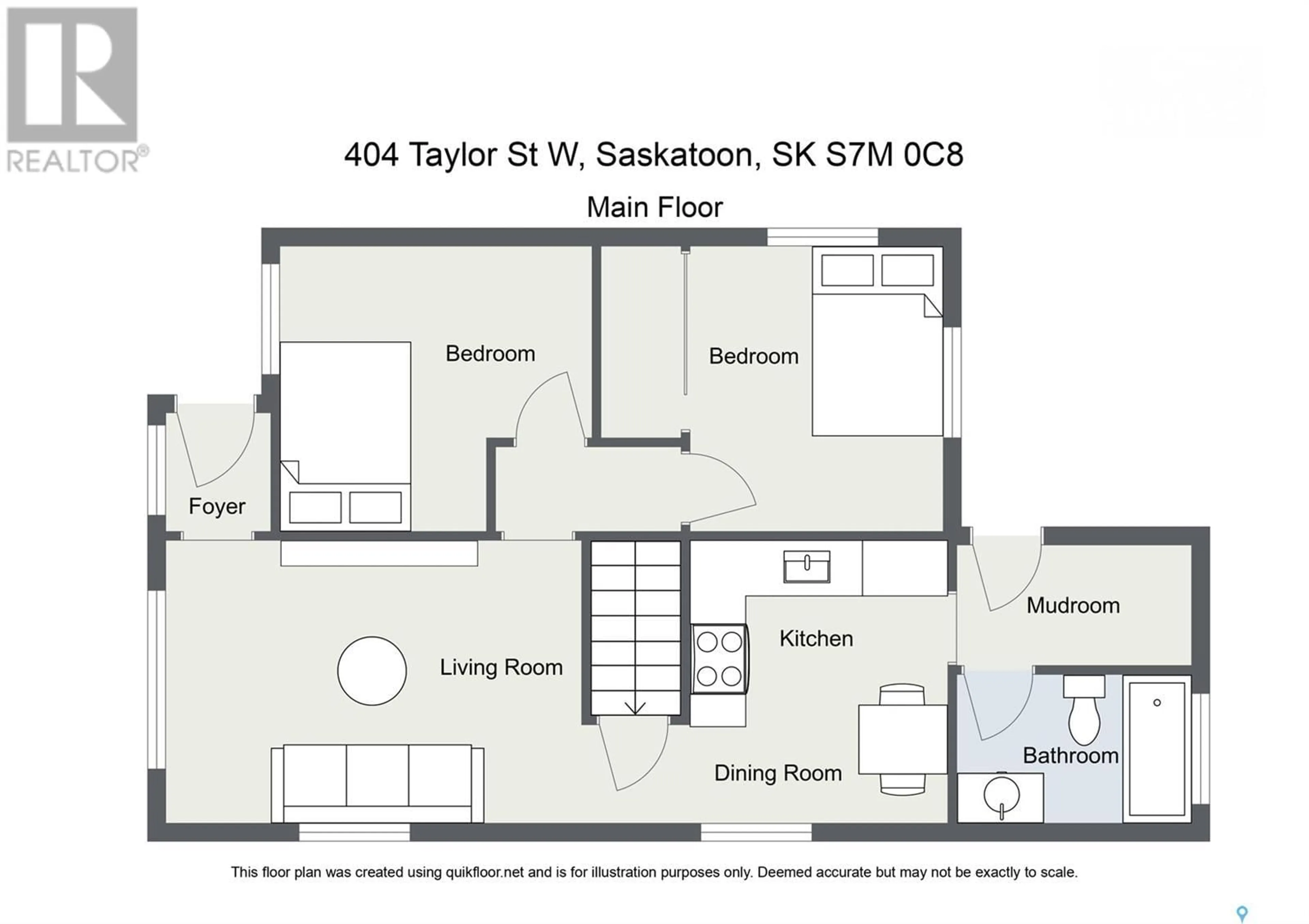 Floor plan for 404 TAYLOR STREET, Saskatoon Saskatchewan S7M0C8